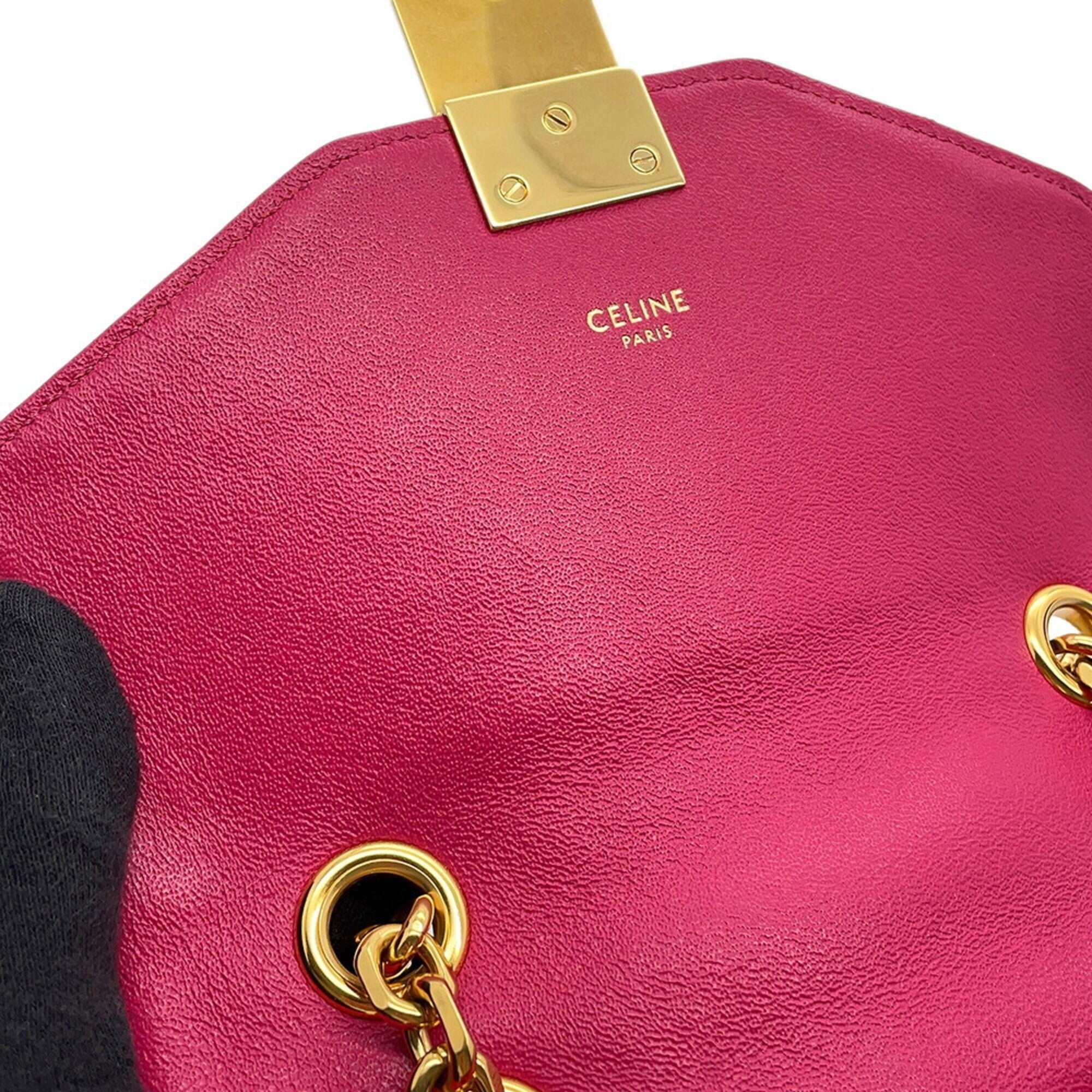 Celine Pink Leather Handbag Shoulder Bag (Pre-Owned)