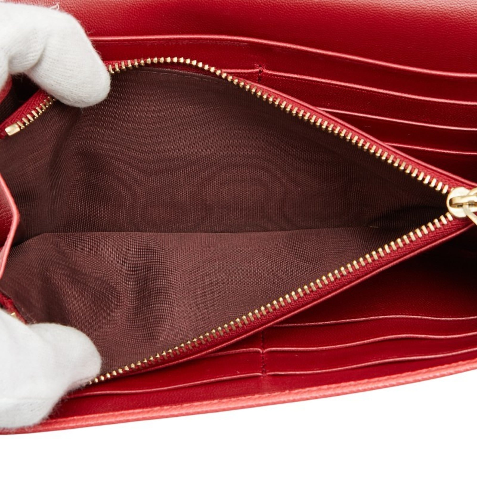 Bvlgari Pink Leather Long Wallet (Bi-Fold) (Pre-Owned)