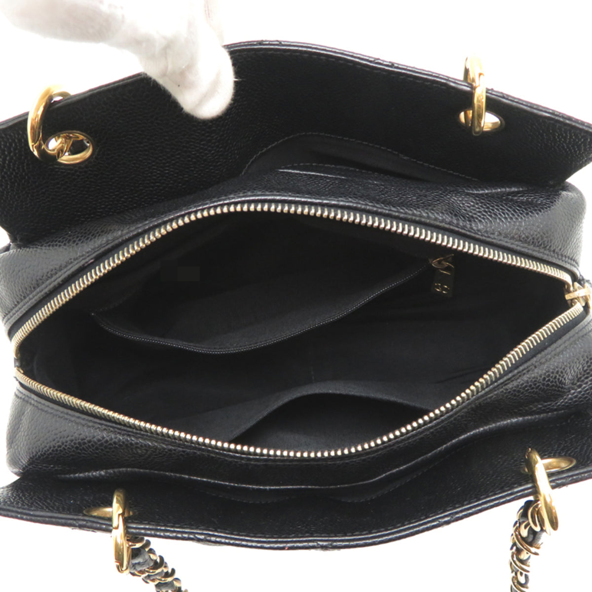 Chanel Black Grained Calfskin Tote Bag (Pre-Owned)