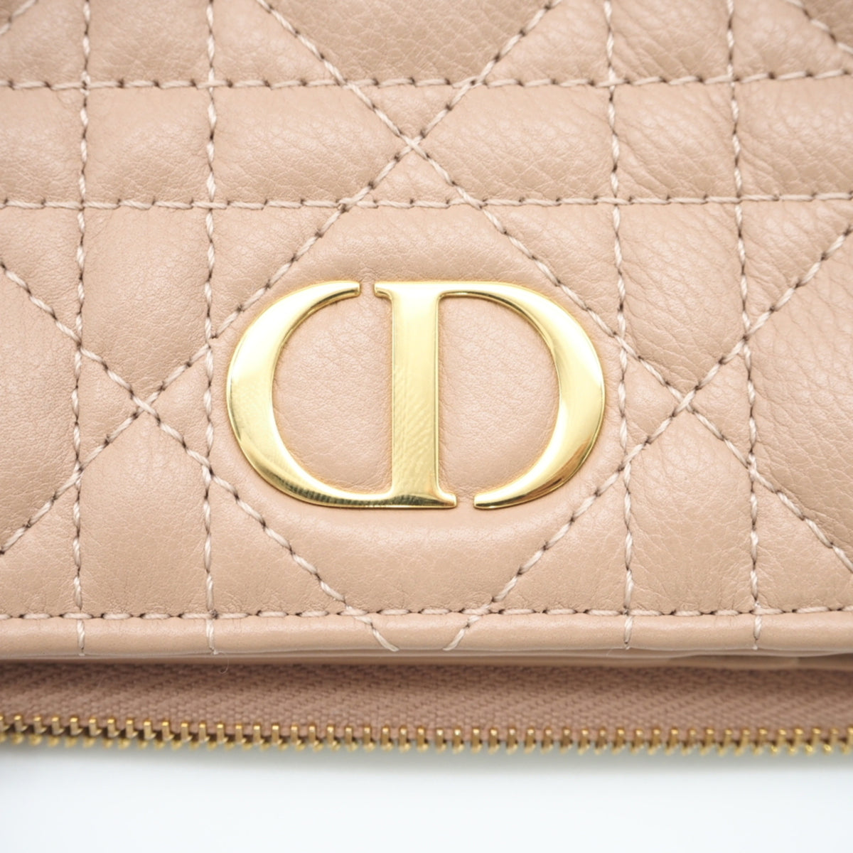 Christian Dior Pink Beige Leather Wallet (Bi-Fold) (Pre-Owned)