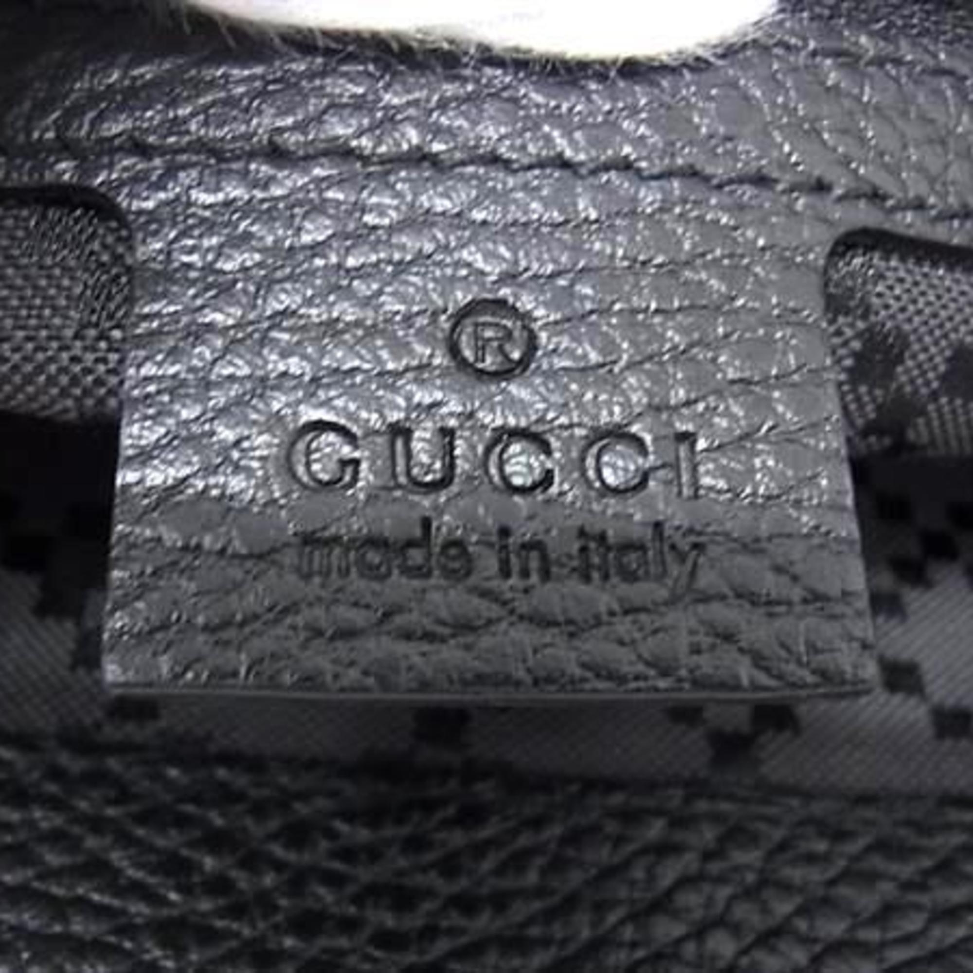 Gucci Black Leather Clutch Bag Handbag (Pre-Owned)