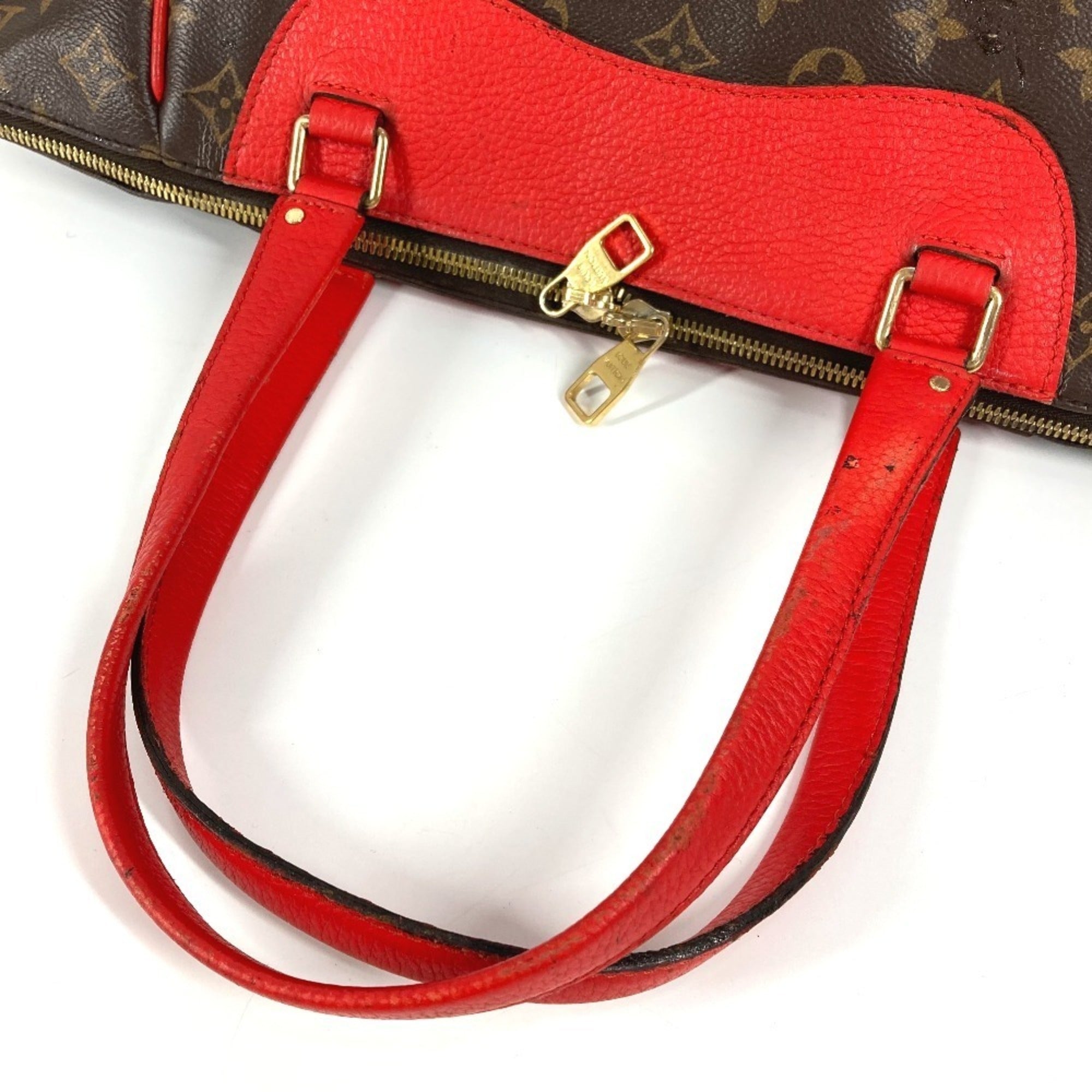 Louis Vuitton Brown Red Color Monogram Shoulder Bag (Pre-Owned)