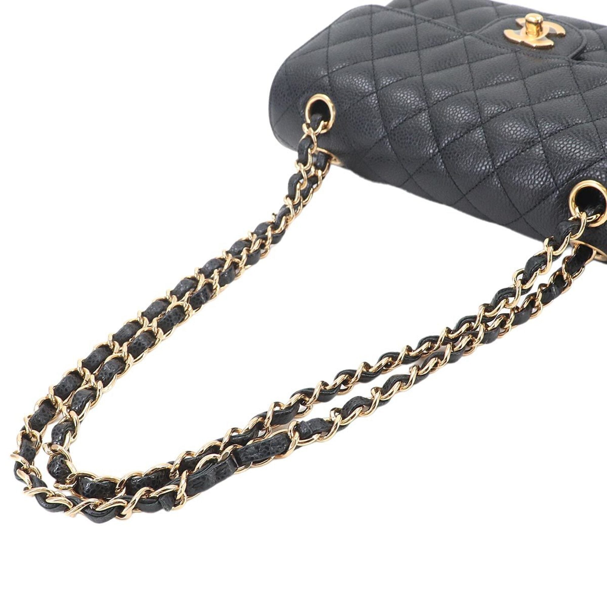 Chanel Matelasse Black Grained Calfskin Handbag Shoulder Bag (Pre-Owned)