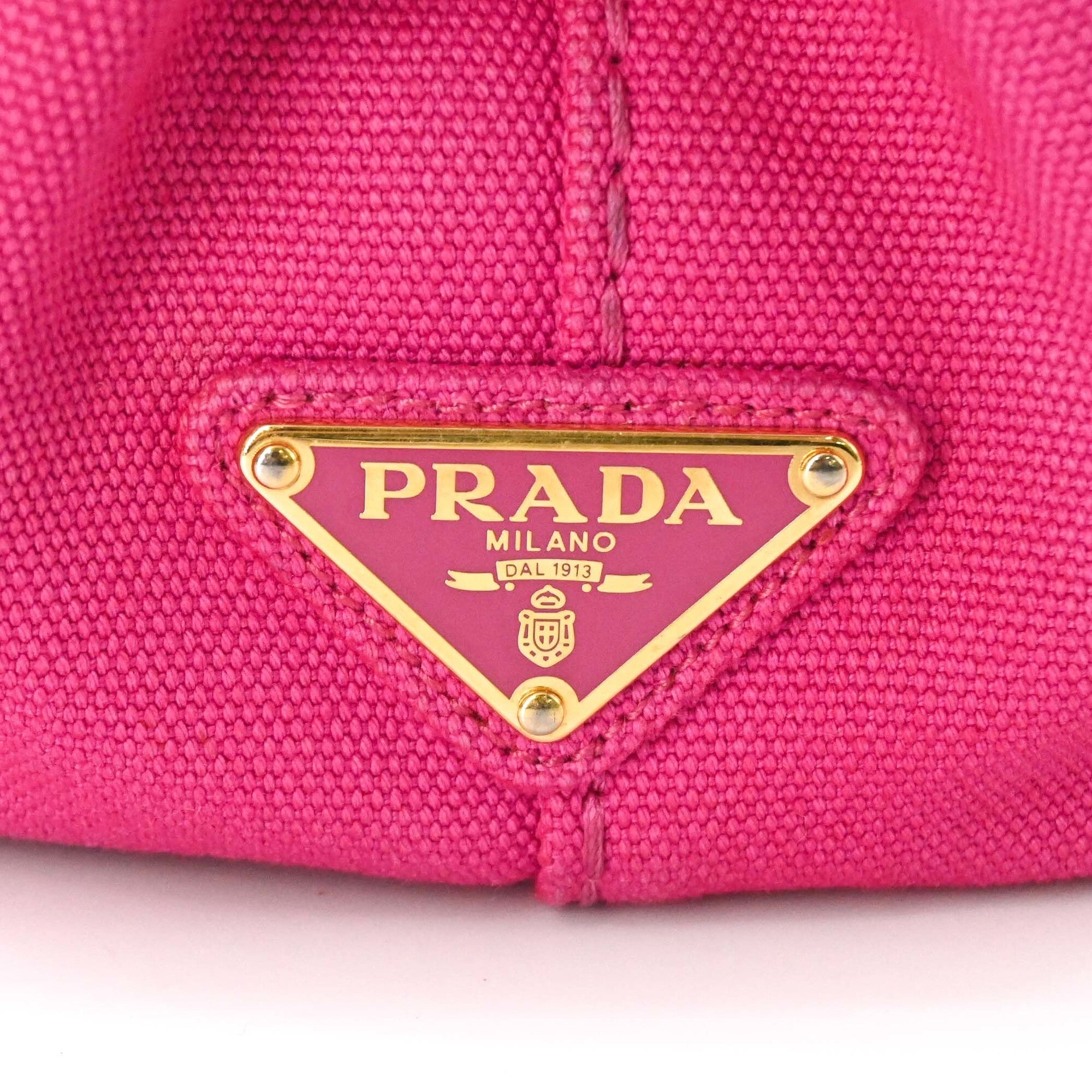 Prada Pink Canvas Handbag Shoulder Bag (Pre-Owned)