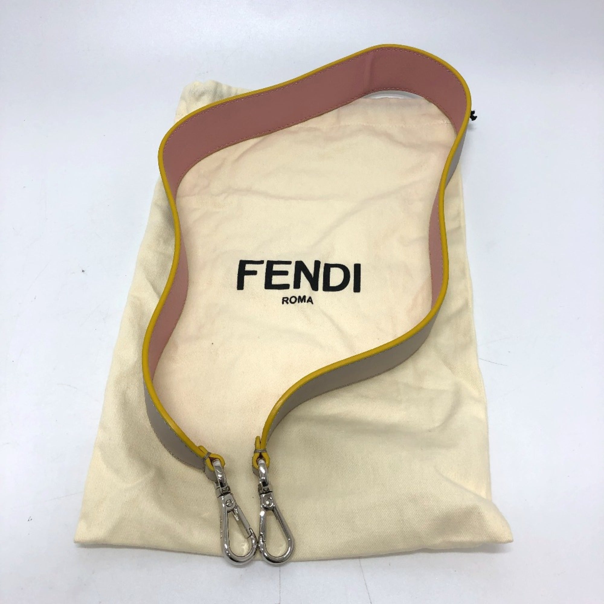 Fendi Gray Leather Chain/Shoulder Wallet (Pre-Owned)