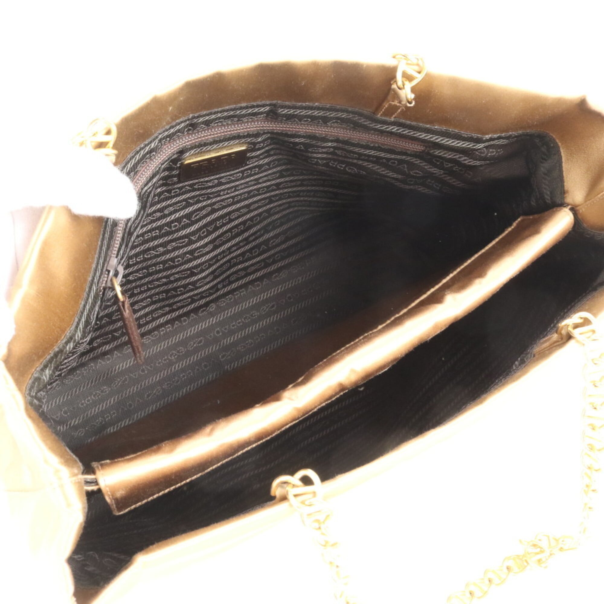Prada Gold Handbag Shoulder Bag Tote Bag (Pre-Owned)