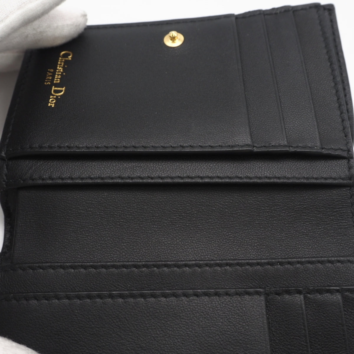 Christian Dior Black Leather Wallet (Bi-Fold) (Pre-Owned)