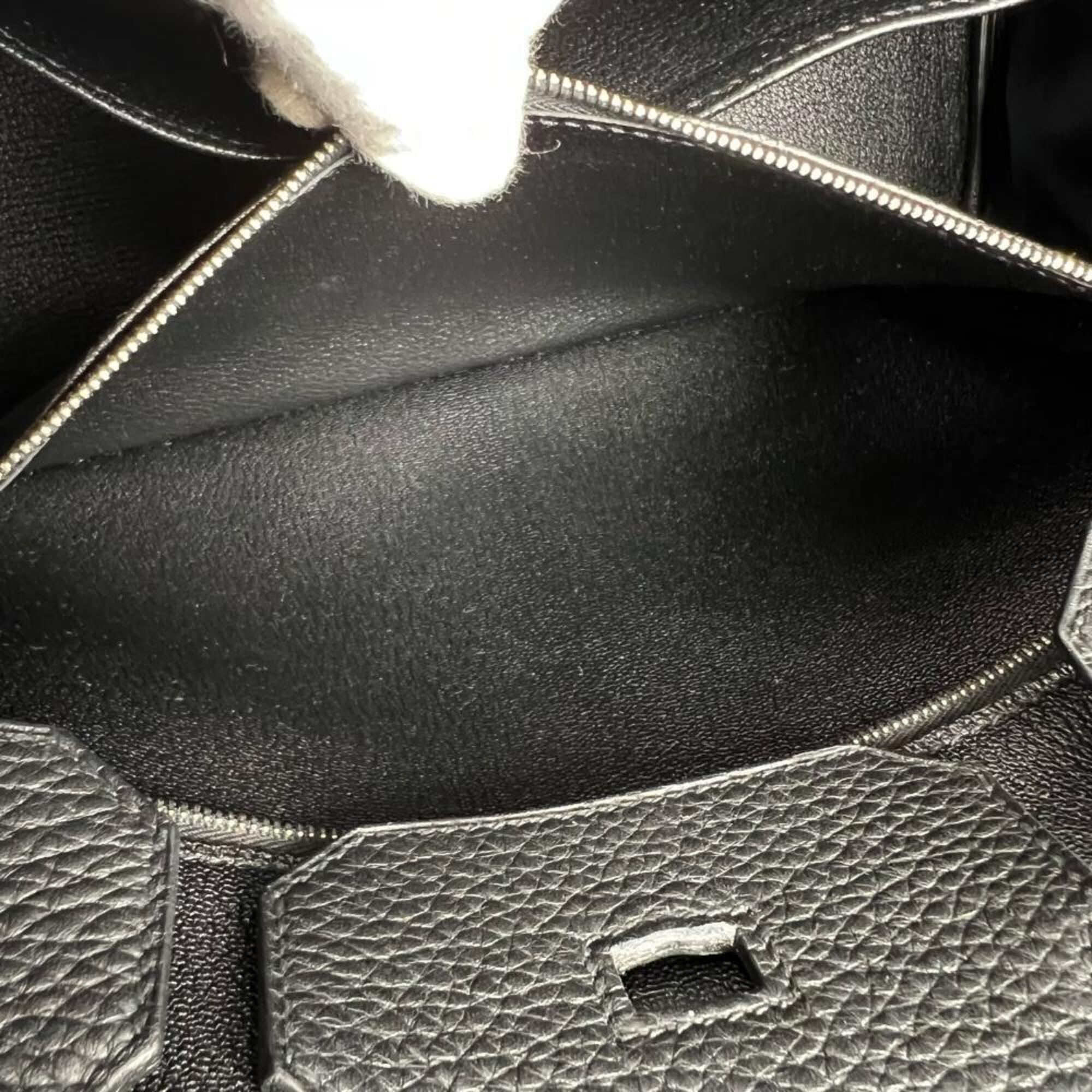 Hermes Black Taurillon Clemence Leather Handbag (Pre-Owned)
