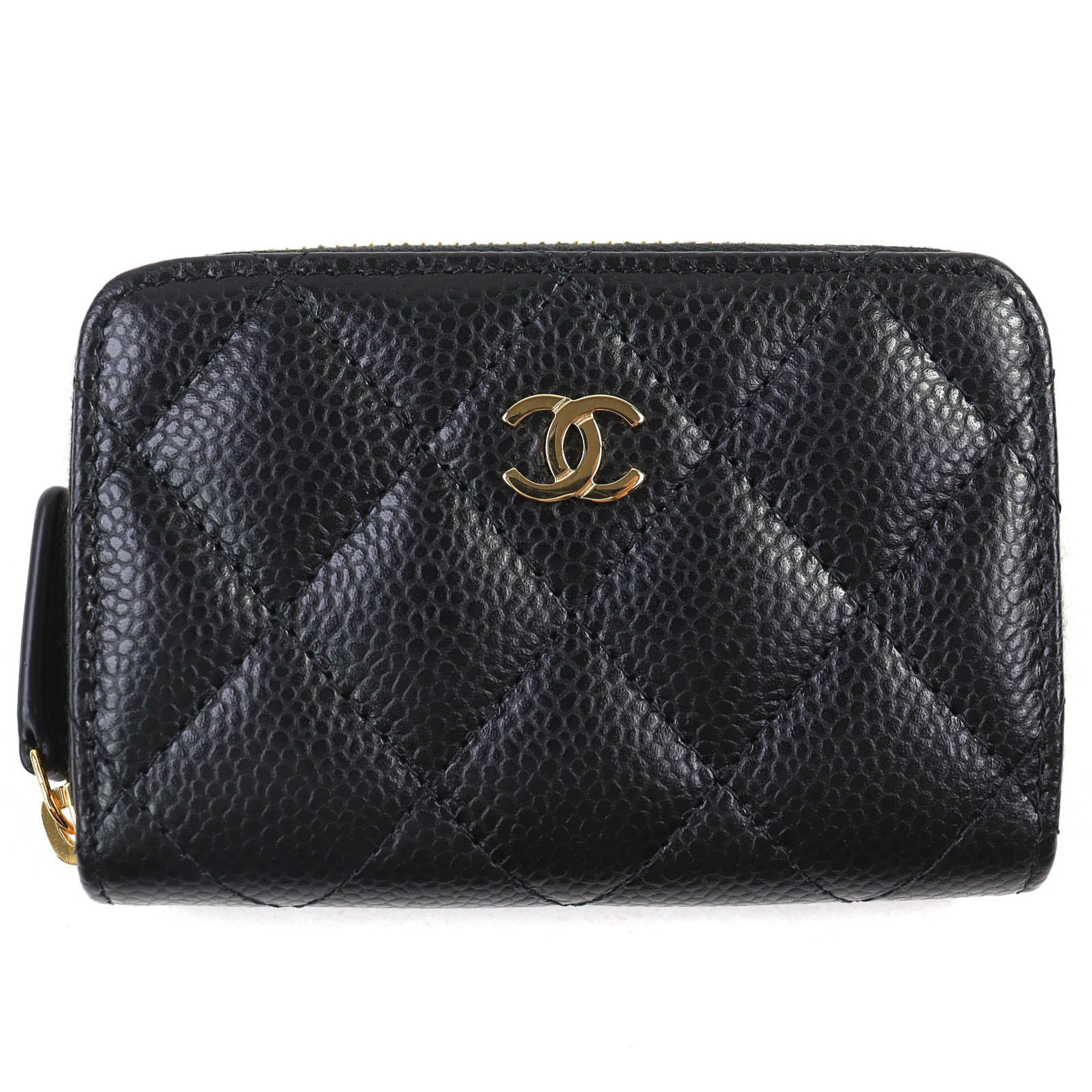 Chanel Black Grained Calfskin Coin Purse/Coin Case (Pre-Owned)