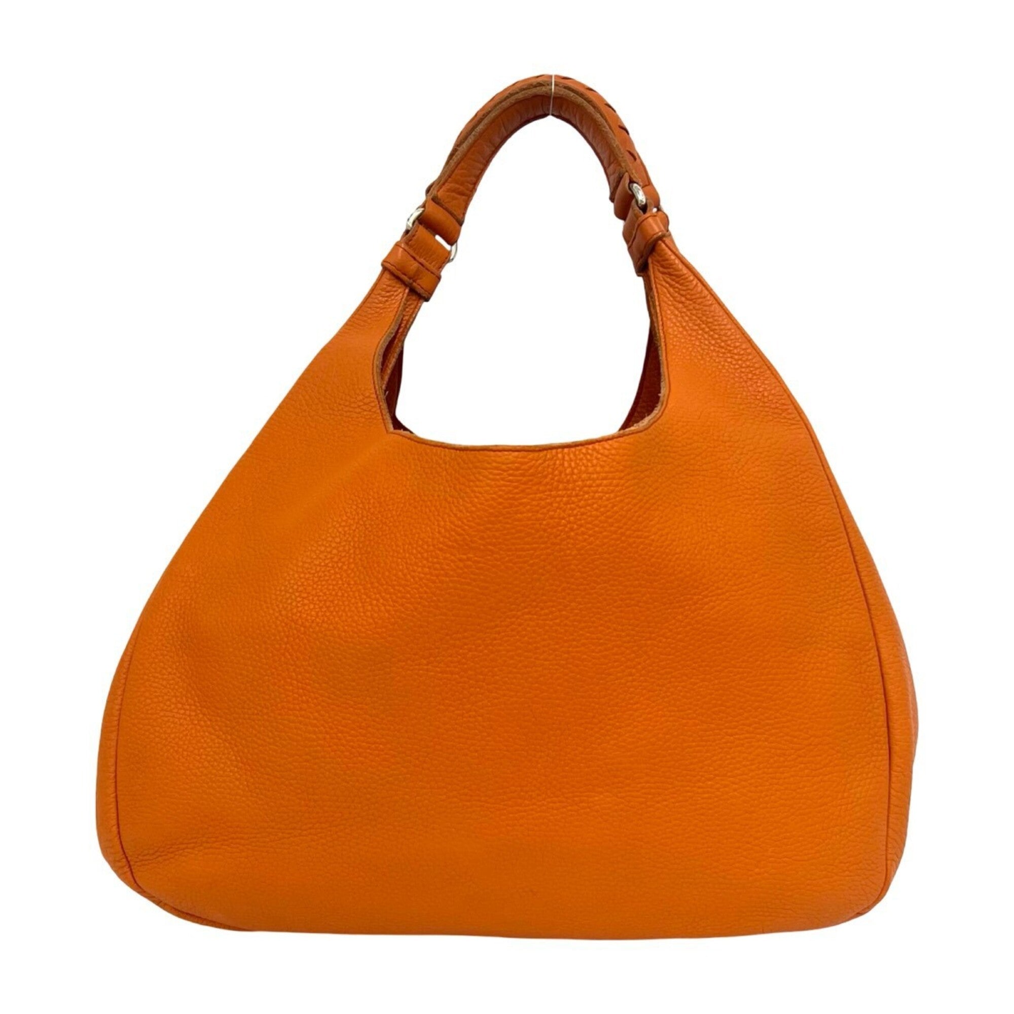 Bottega Veneta Orange Leather Handbag Shoulder Bag Tote Bag (Pre-Owned)