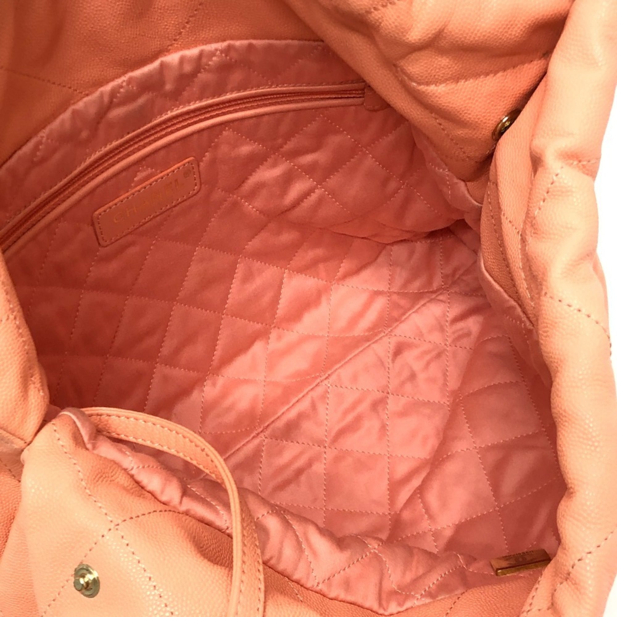 Chanel Matelasse Coral Pink Grained Calfskin Handbag Shoulder Bag (Pre-Owned)