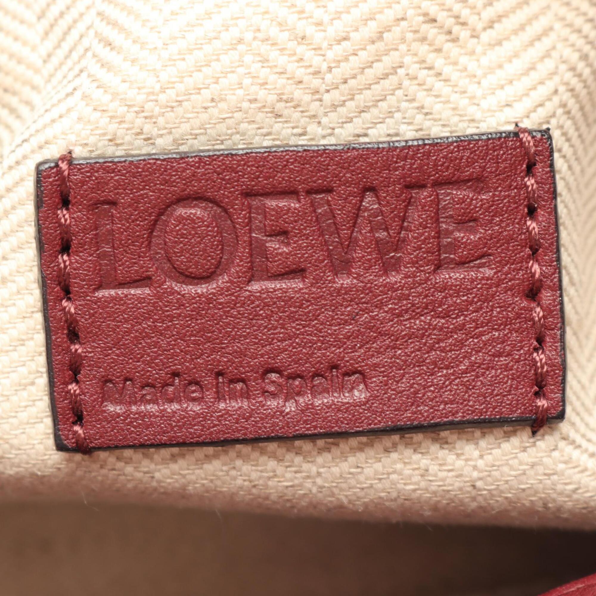 Loewe Bordeaux Brown Pink Leather Handbag (Pre-Owned)