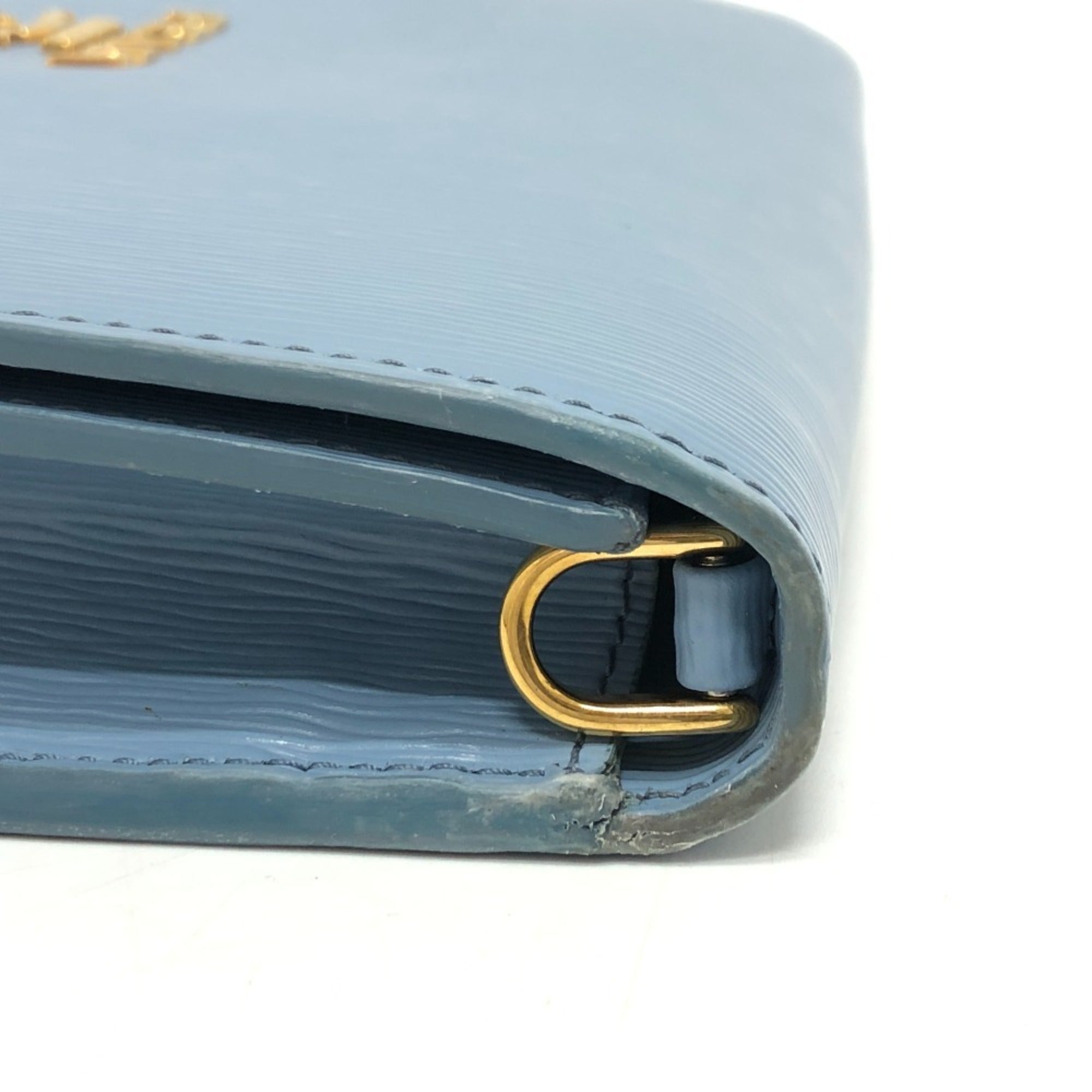 Prada Blue Leather Shoulder Bag (Pre-Owned)