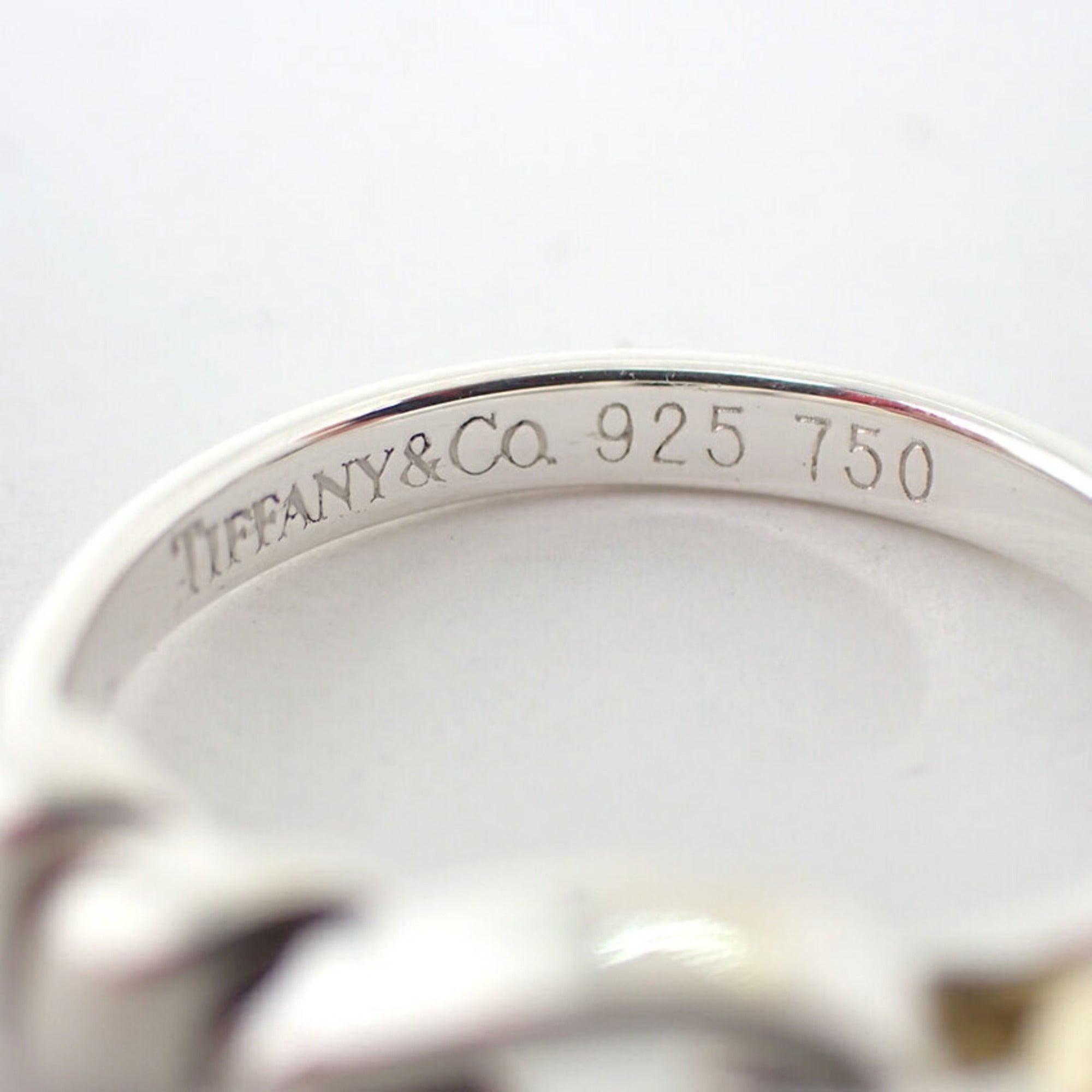 Tiffany Yellow Gold (18K) Sterling Silver 925 Band Ring (Pre-Owned)