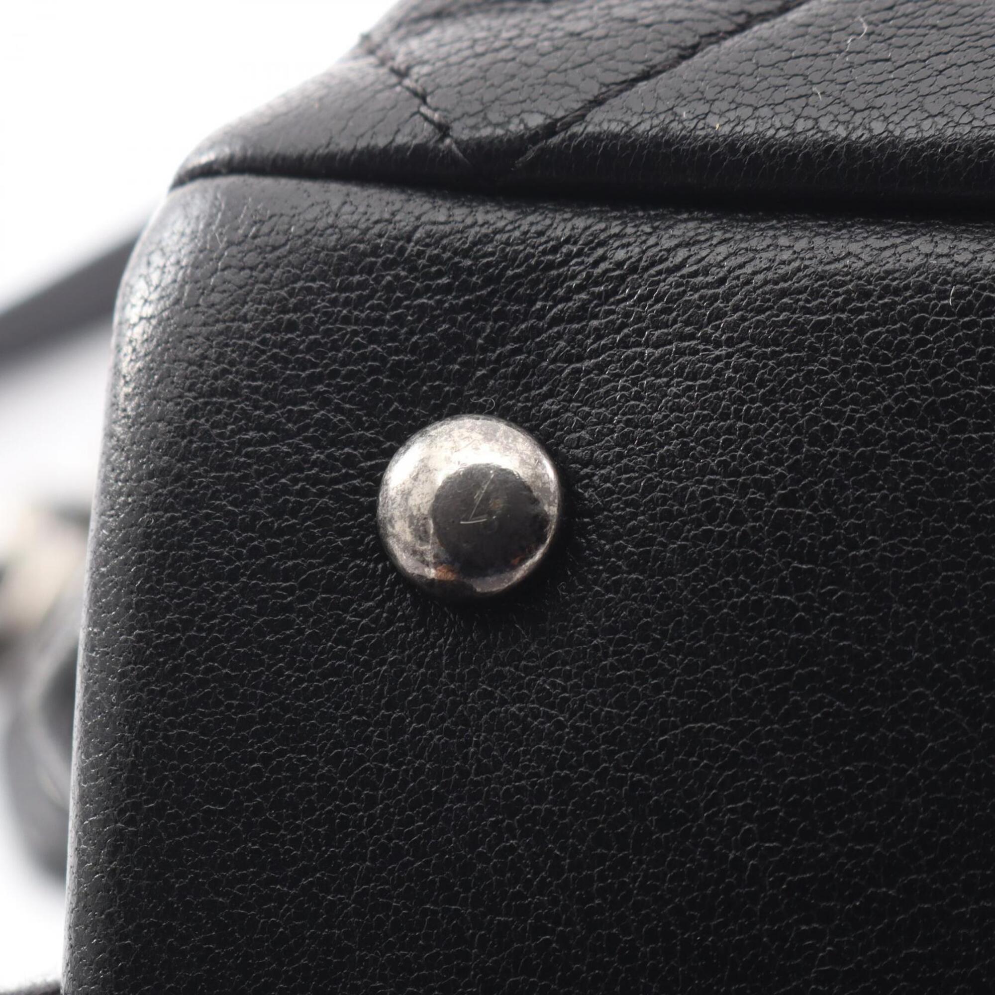 Chanel Black Leather Handbag Tote Bag (Pre-Owned)