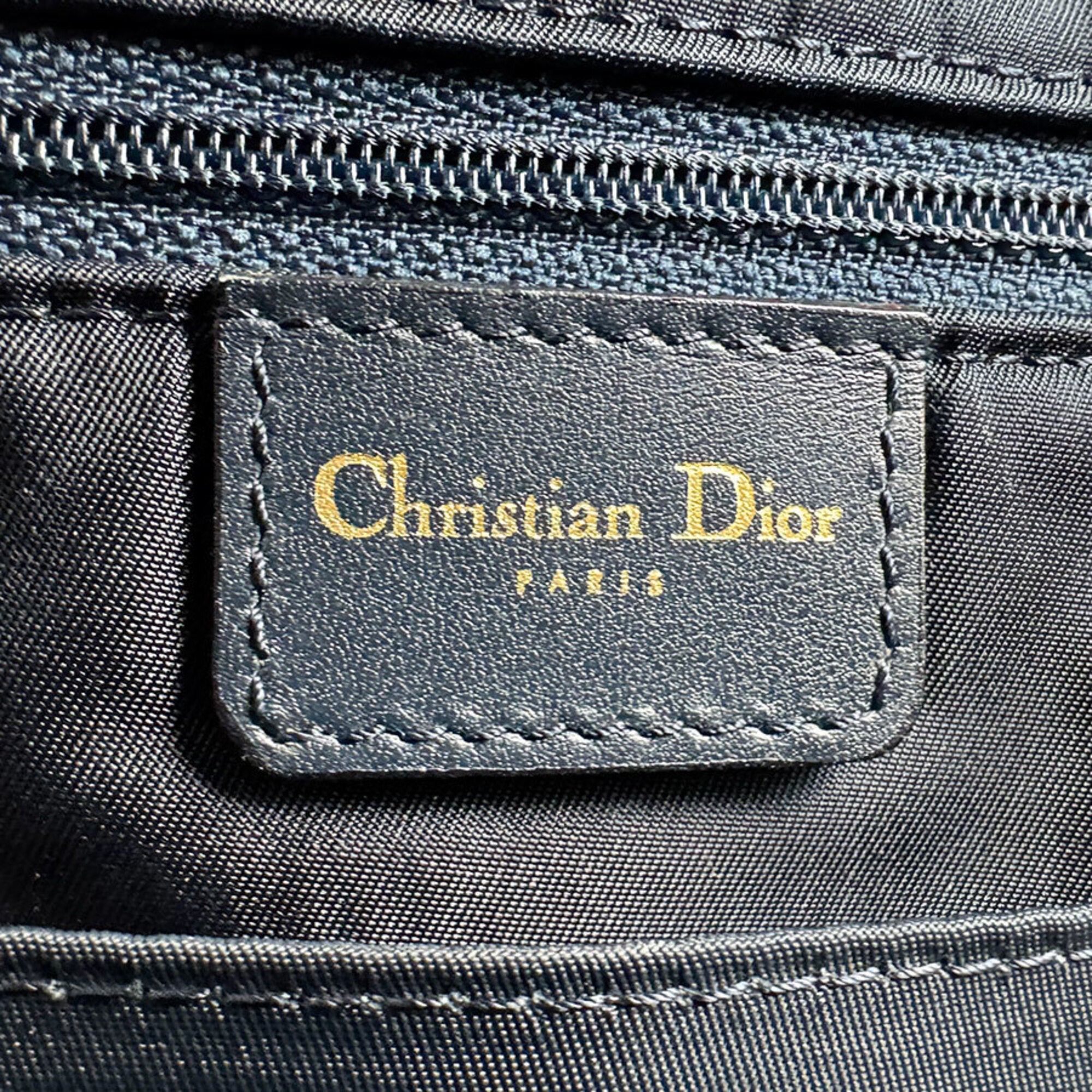 Christian Dior Navy Trotter Leather Handbag (Pre-Owned)