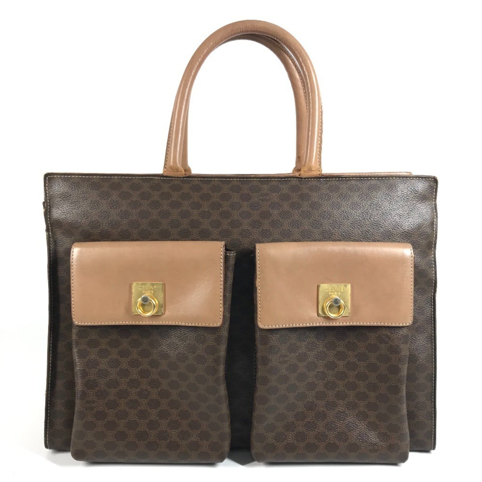Celine Brown Leather Handbag Tote Bag (Pre-Owned)
