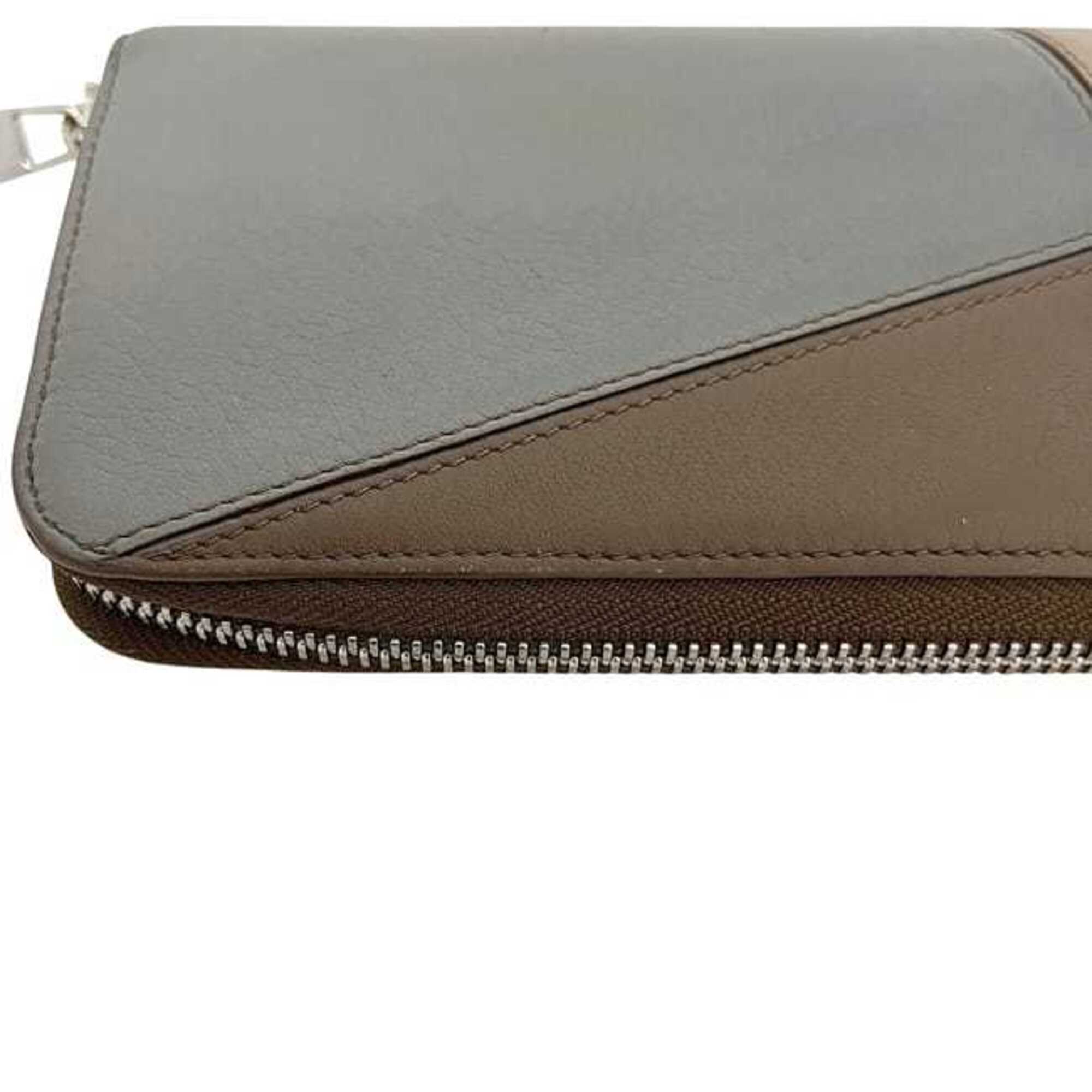 Loewe Beige Brown Leather Long Wallet (Bi-Fold) (Pre-Owned)