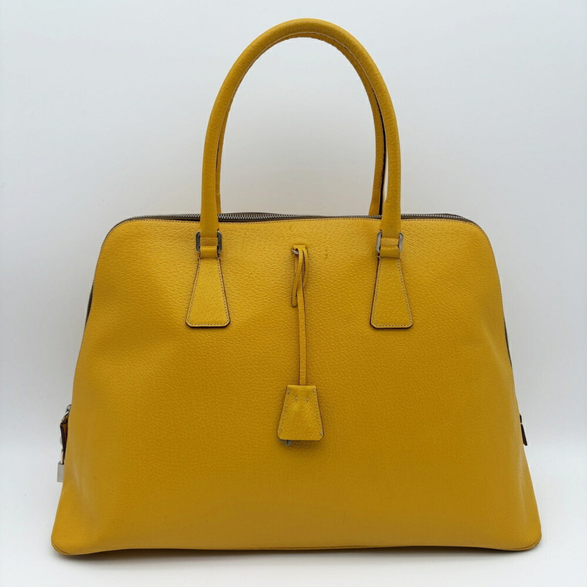 Prada Yellow Leather Tote Bag (Pre-Owned)
