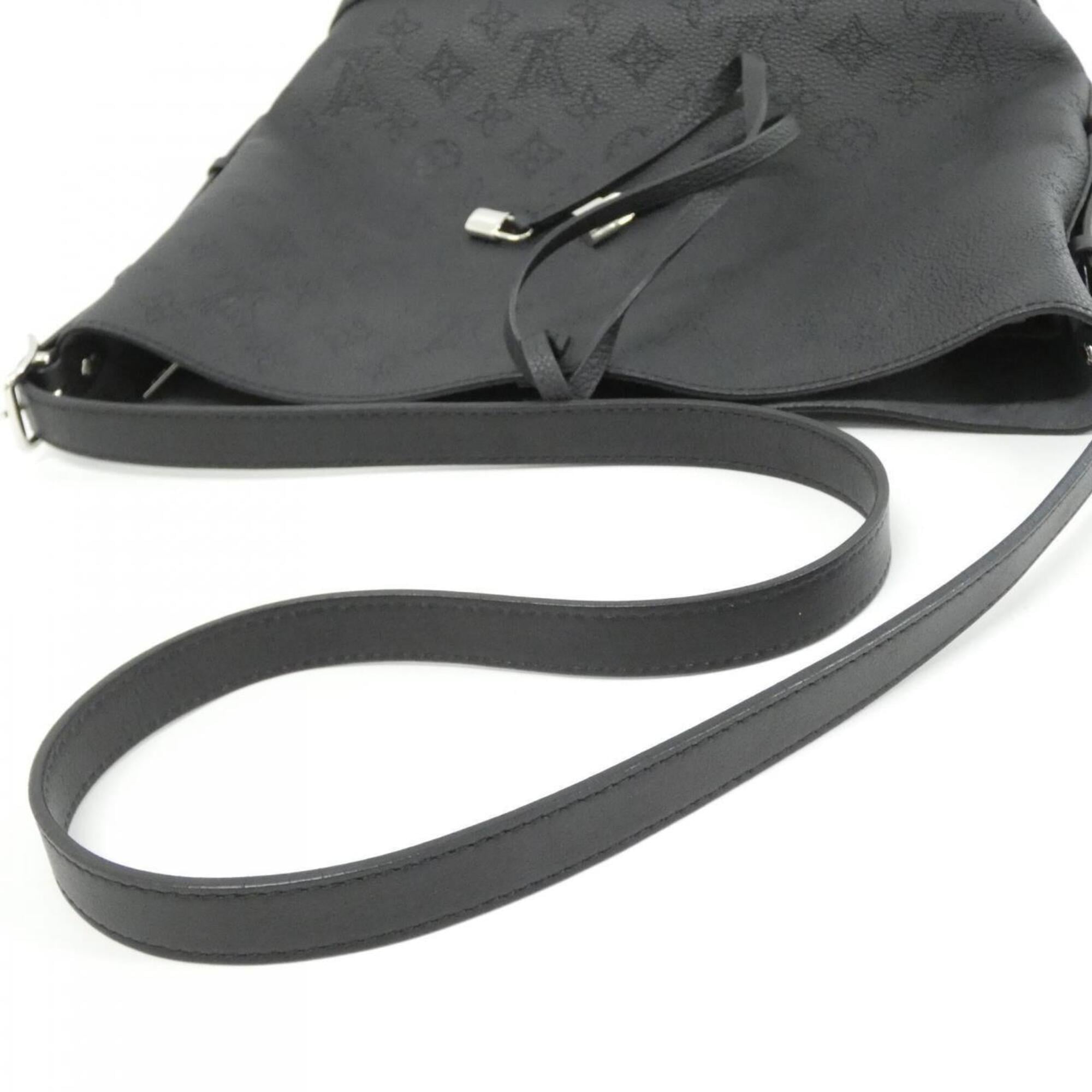 Louis Vuitton Mahina Black Leather Shoulder Bag (Pre-Owned)