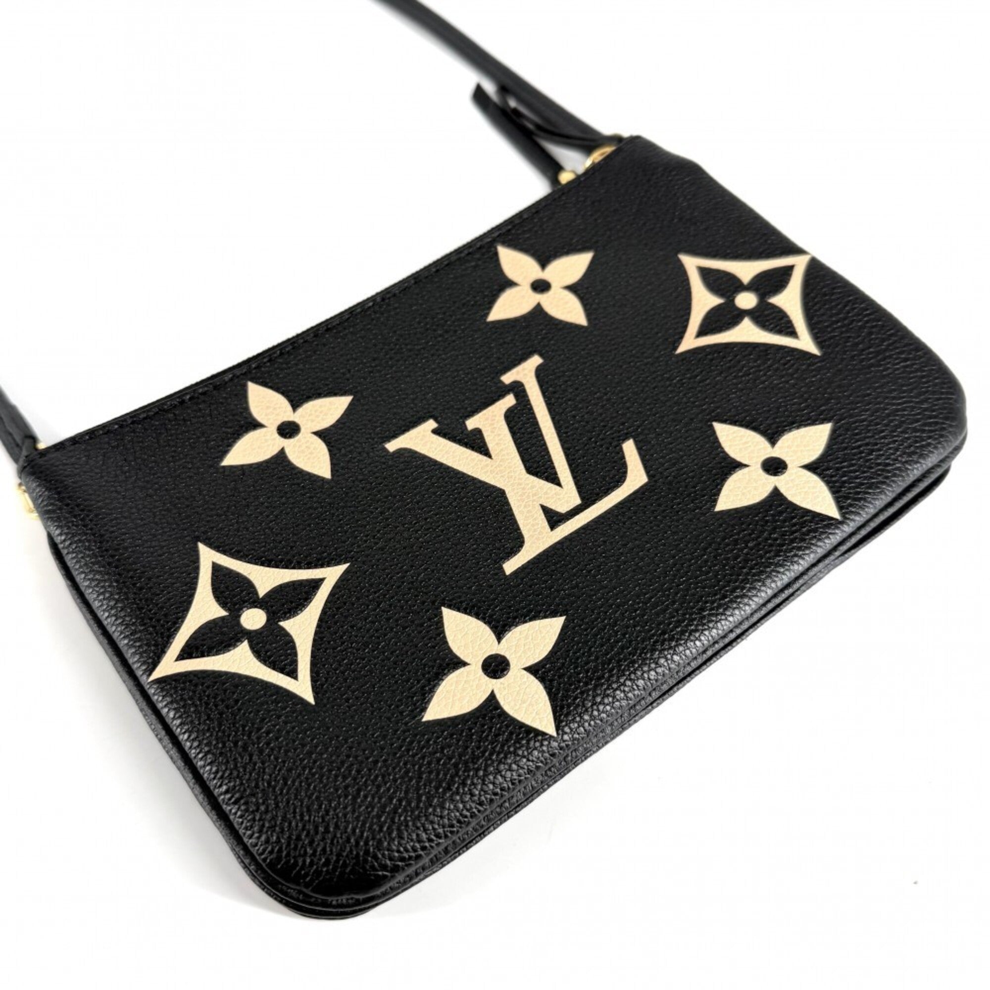 Louis Vuitton Monogram Empreinte Beige Black Monogram Empreinte Pochette Shoulder Bag (Pre-Owned)