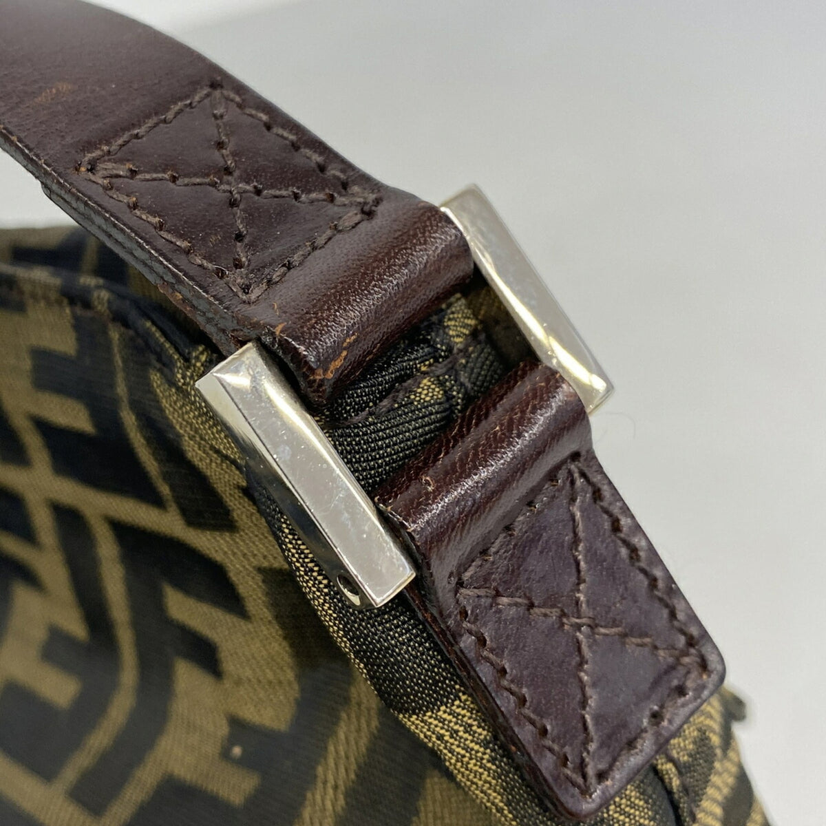Fendi Brown Nylon Canvas Shoulder Bag (Pre-Owned)
