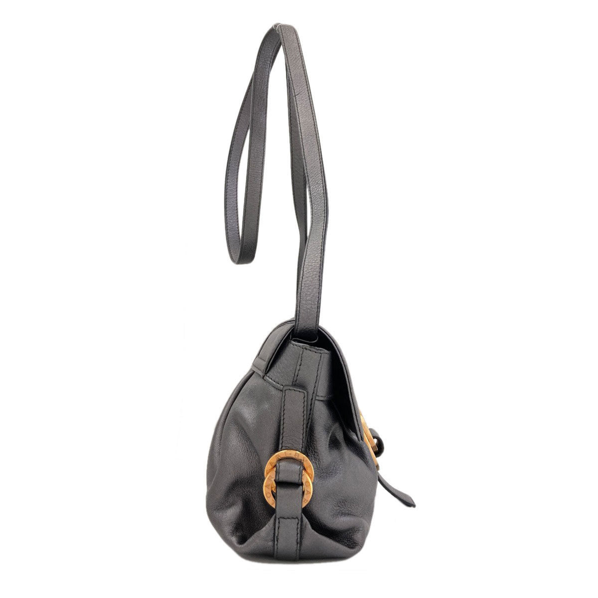 Bvlgari Gray Leather Shoulder Bag (Pre-Owned)