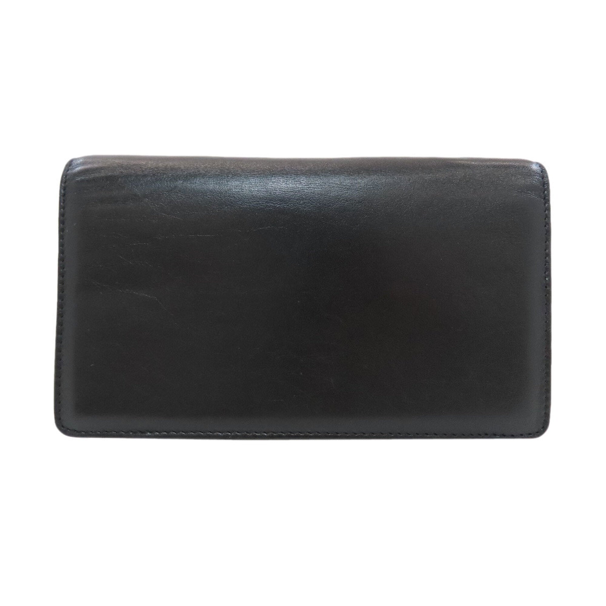 Chanel Black Leather Long Wallet (Bi-Fold) (Pre-Owned)