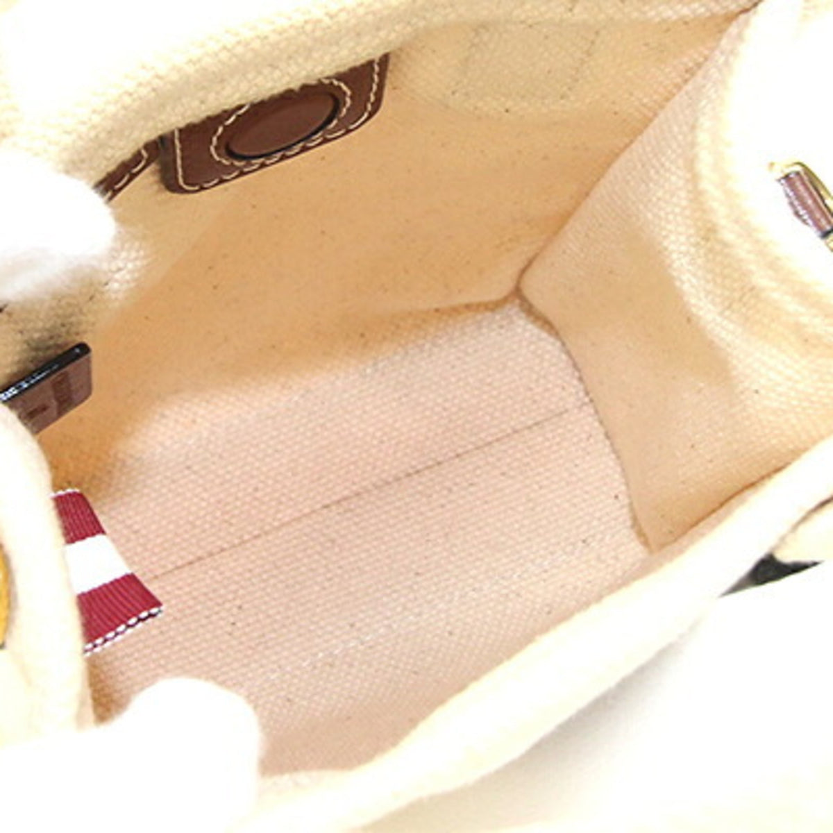 Bally Brown Cotton Canvas Leather Handbag Pochette (Pre-Owned)