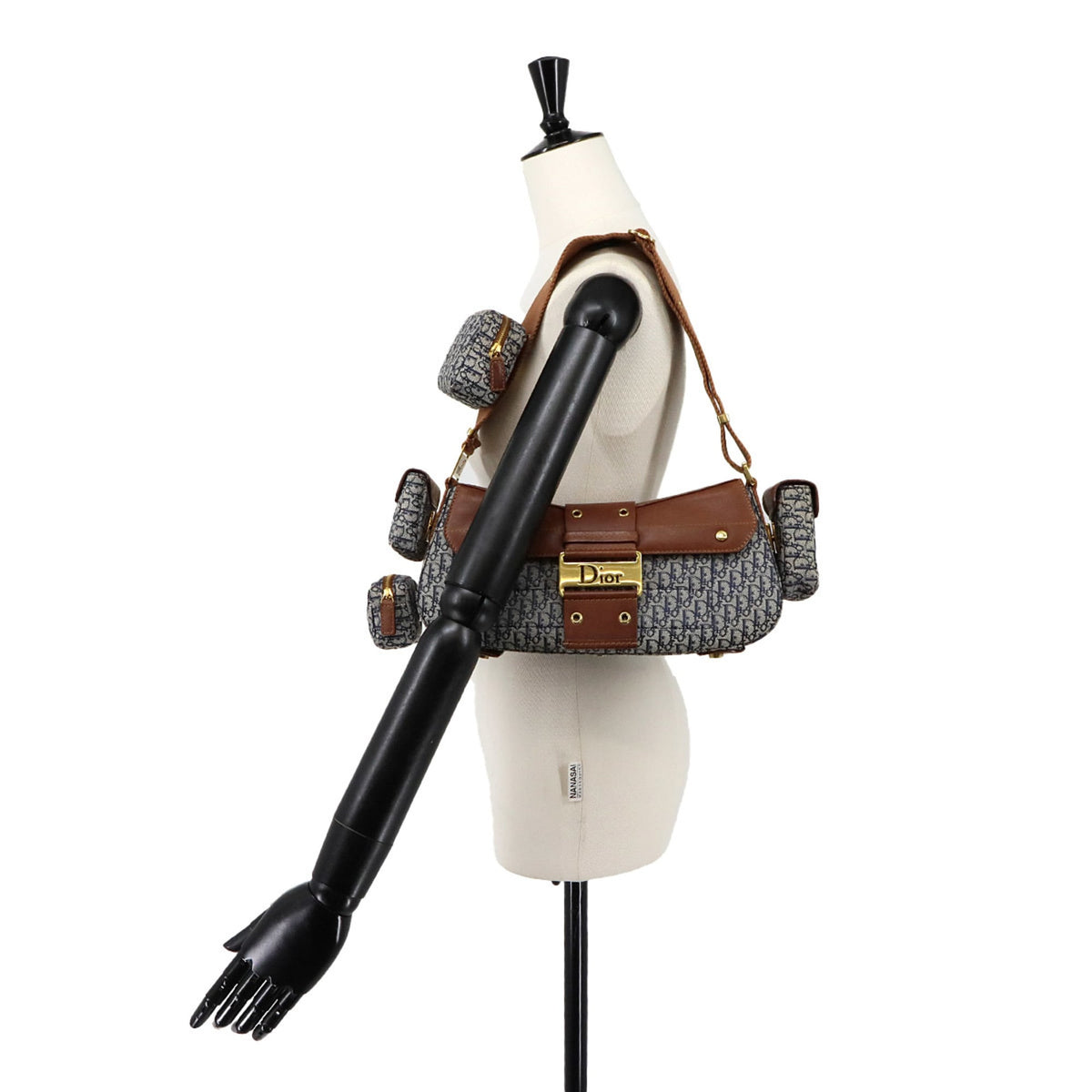 Christian Dior Brown Navy Trotter Handbag Pouch Shoulder Bag (Pre-Owned)
