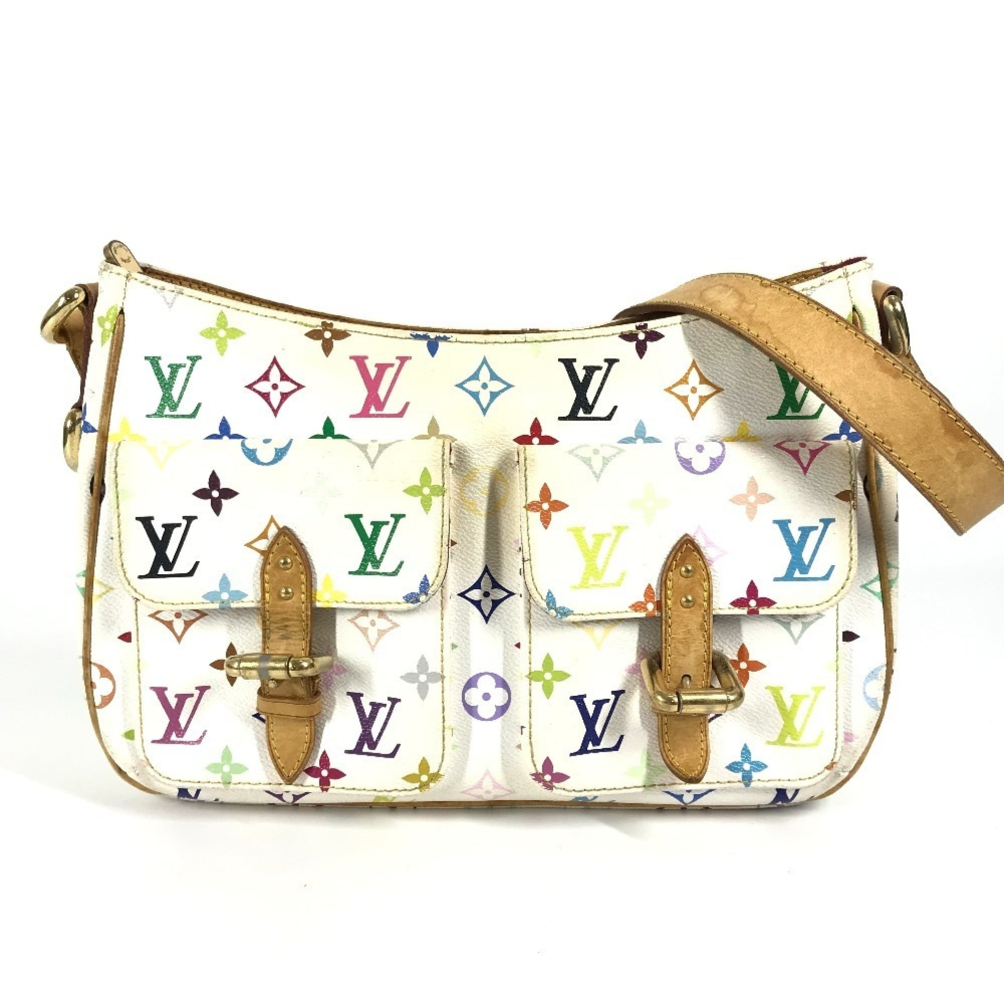 Louis Vuitton Blanc White Monogram Multicolore Shoulder Bag (Pre-Owned)