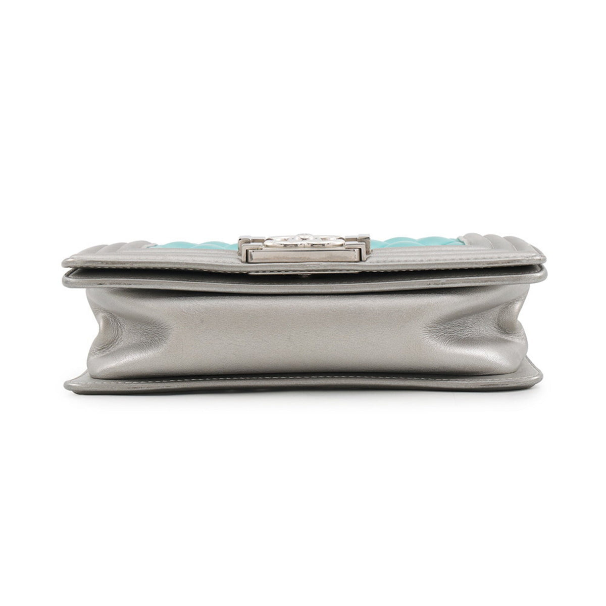 Chanel Matelasse Silver Turquoise Leather Handbag Shoulder Bag (Pre-Owned)