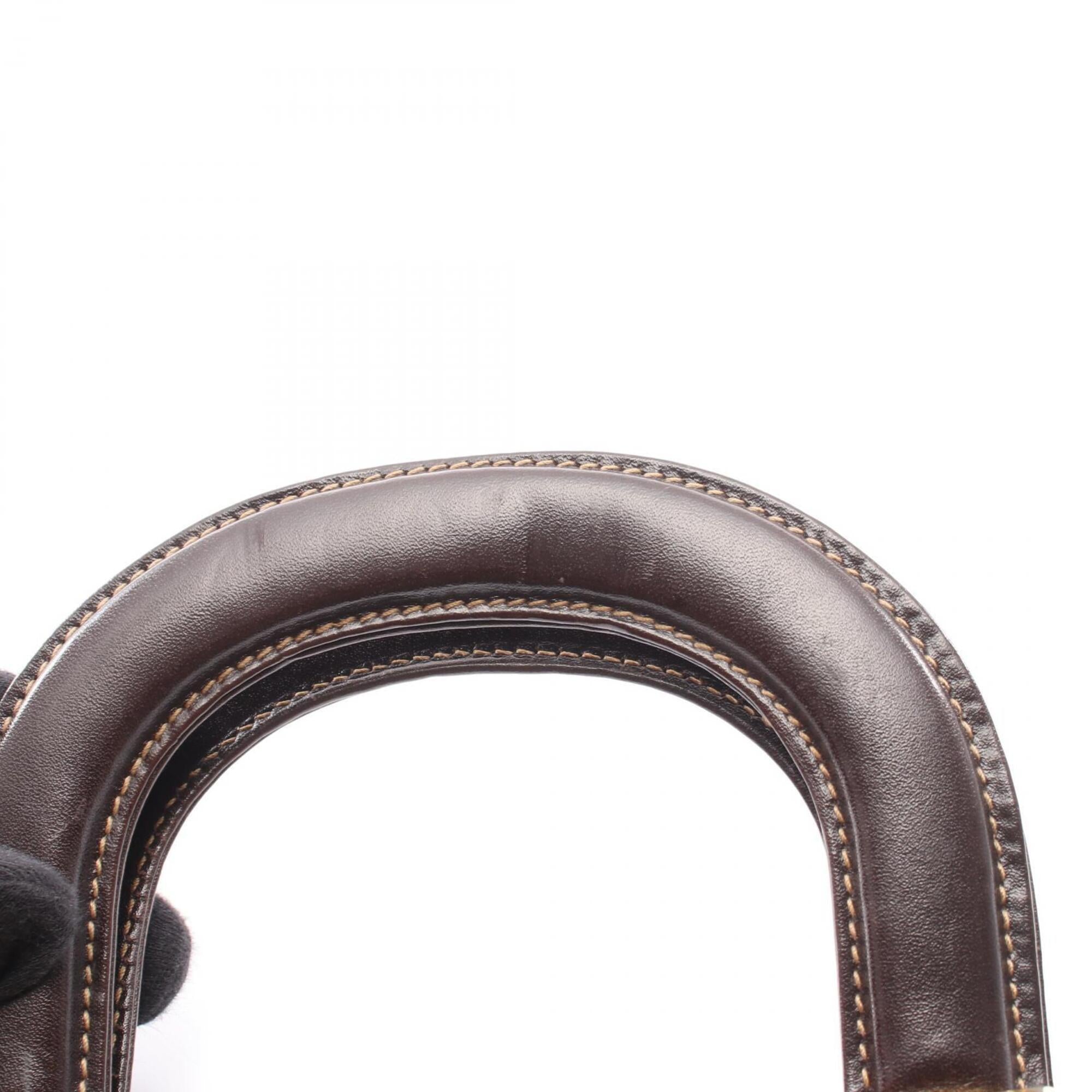 Fendi Zucca Brown Canvas Leather Handbag Tote Bag (Pre-Owned)