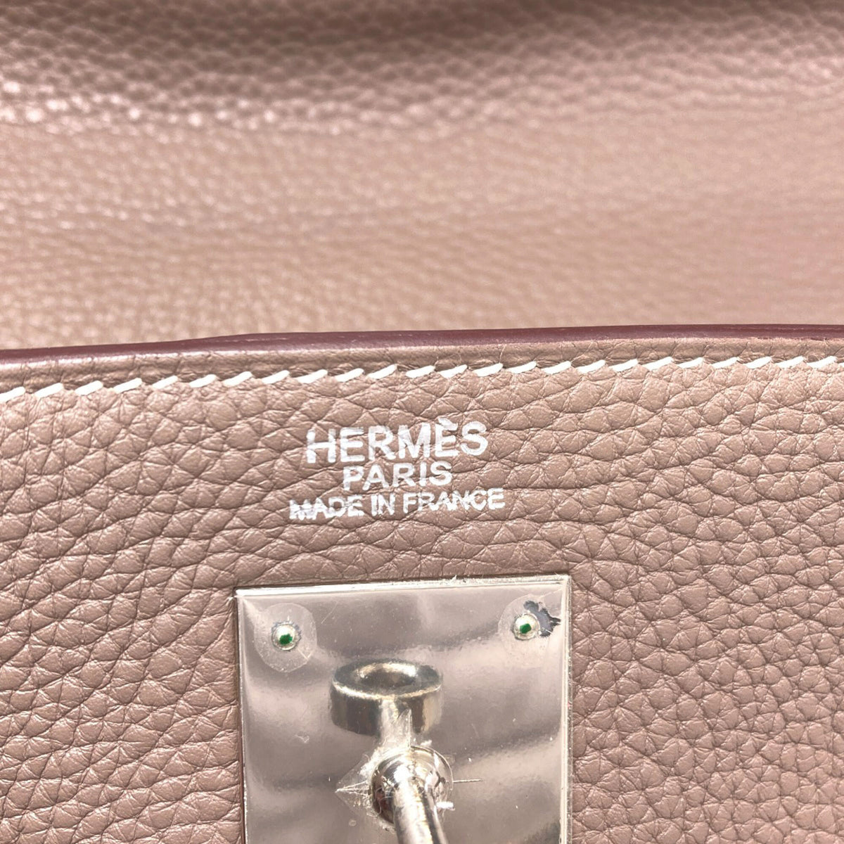 Hermes Etoupe Gray Togo Leather Handbag (Pre-Owned)