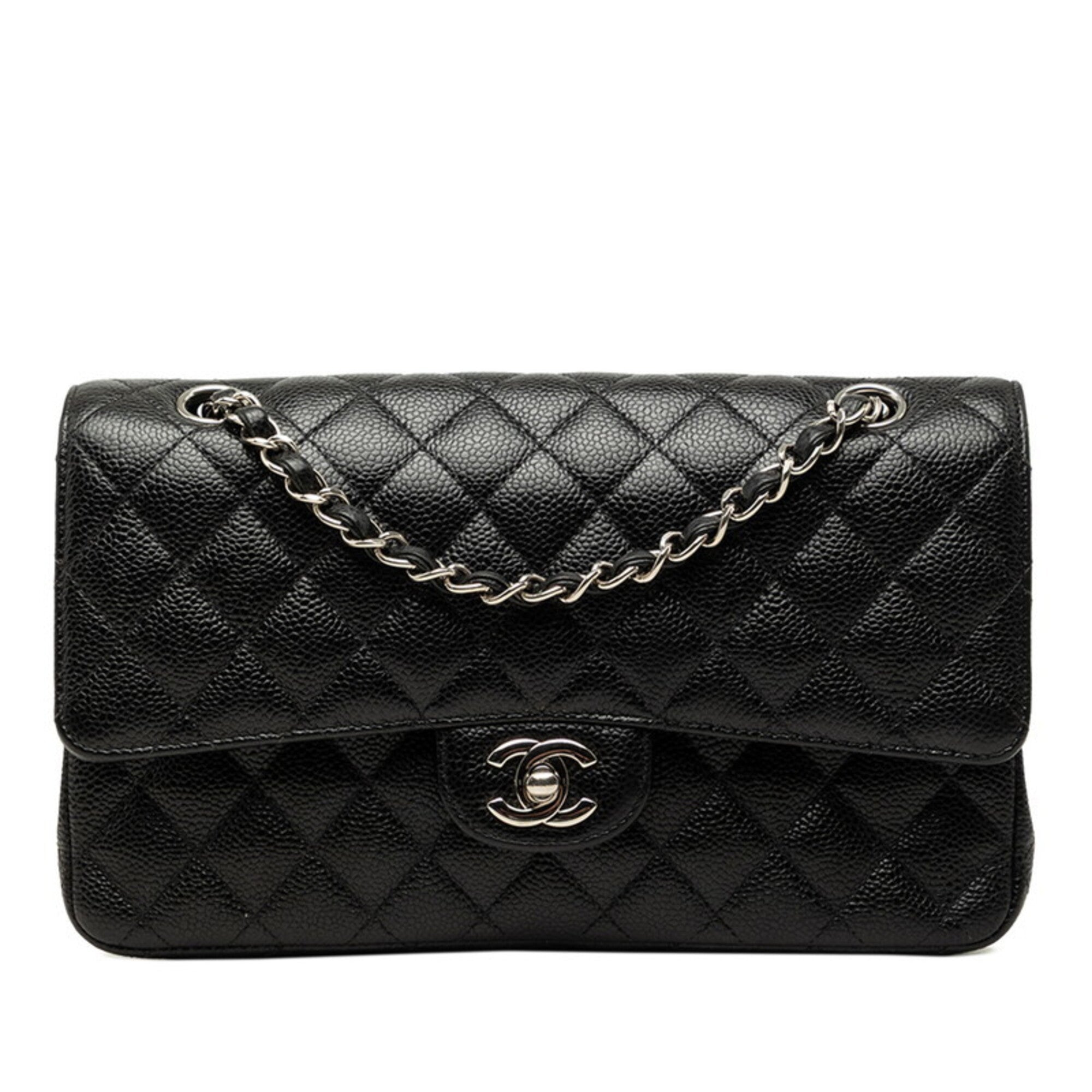 Chanel Black Grained Calfskin Shoulder Bag (Pre-Owned)