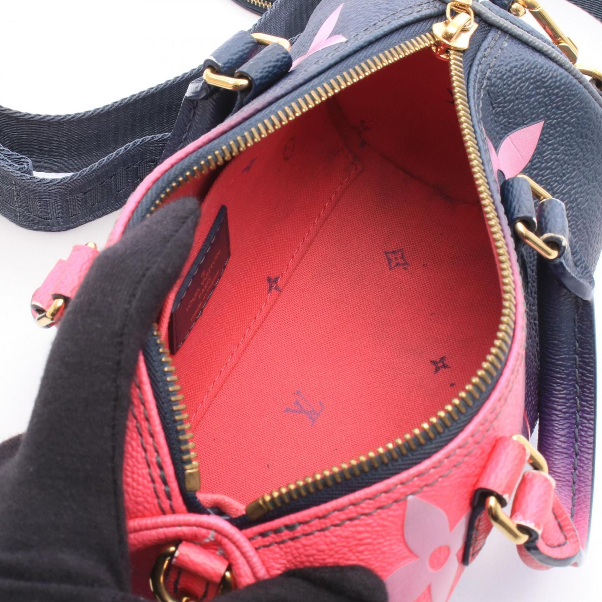 Louis Vuitton Navy Pink Purple Leather Handbag Pouch (Pre-Owned)