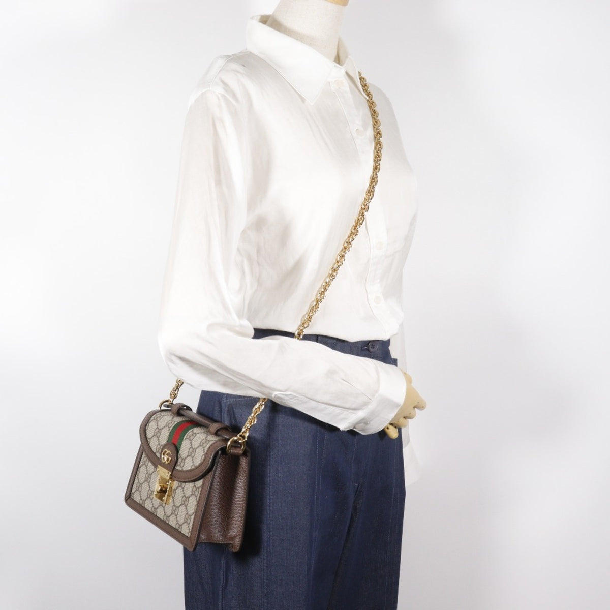 Gucci Sherry Line Brown Gg Supreme Shoulder Bag (Pre-Owned)