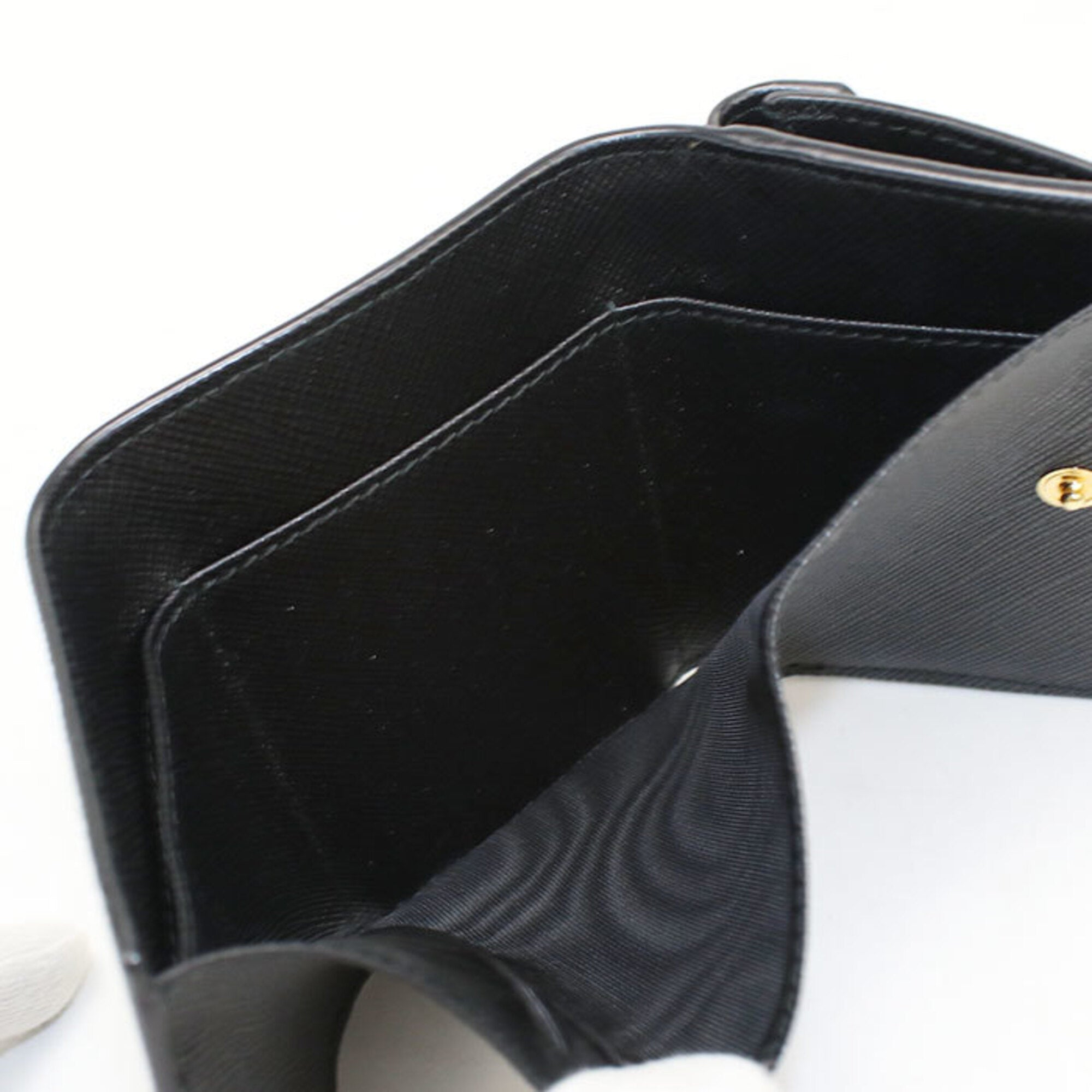 Prada Black Leather Wallet (Tri-Fold) (Pre-Owned)