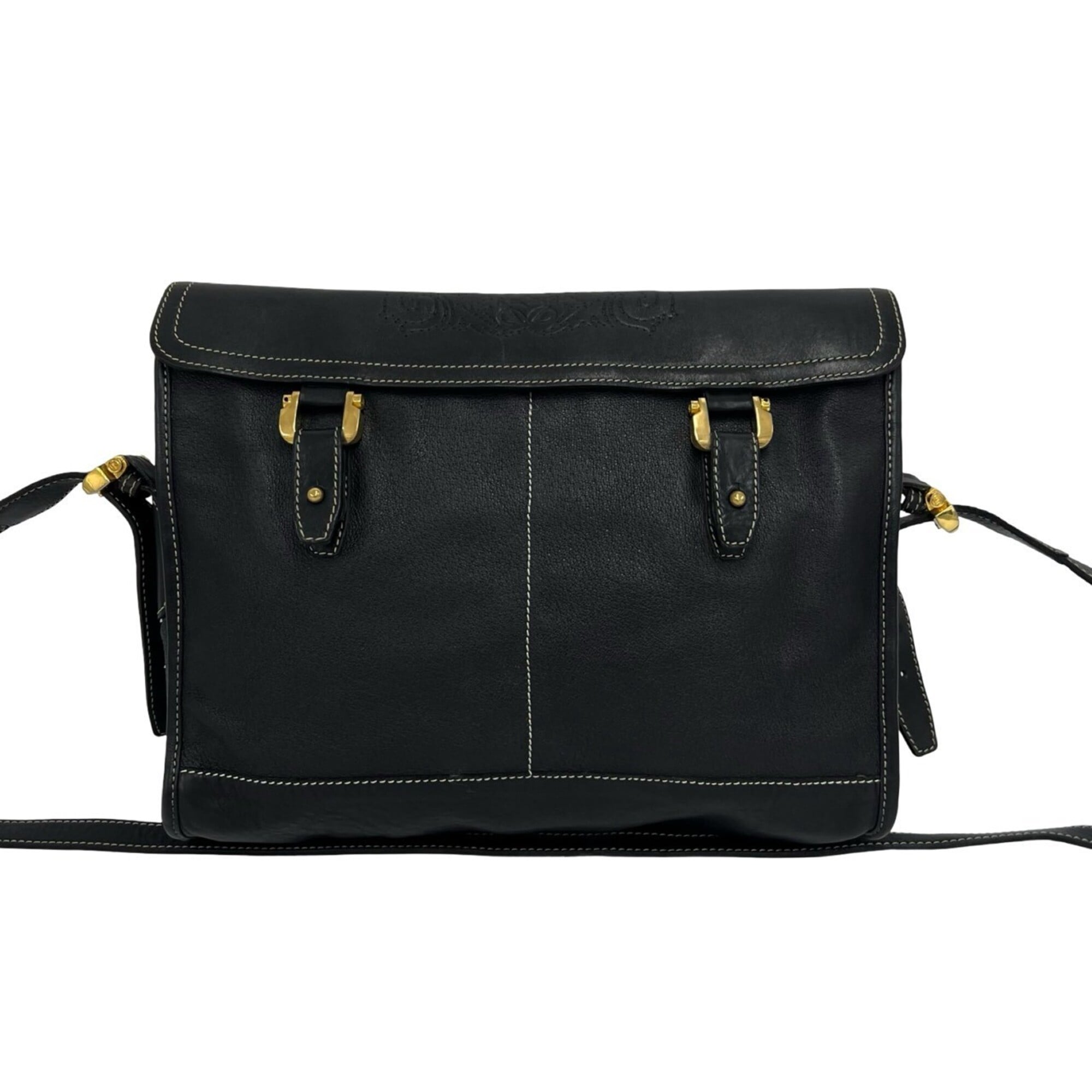 Loewe Black Leather Pochette Shoulder Bag (Pre-Owned)