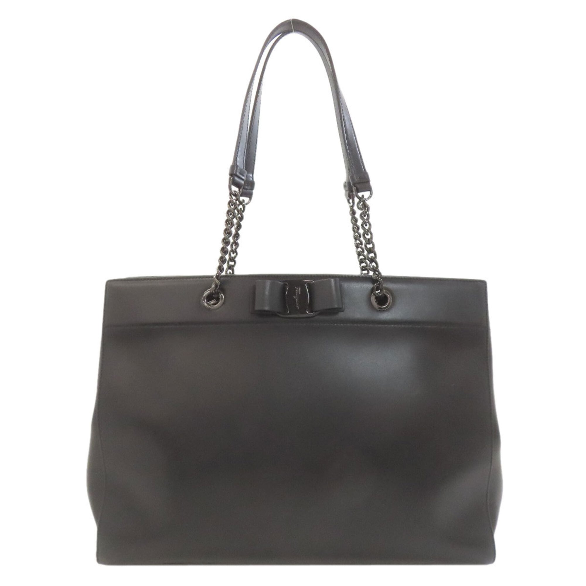 Salvatore Ferragamo Black Leather Tote Bag (Pre-Owned)