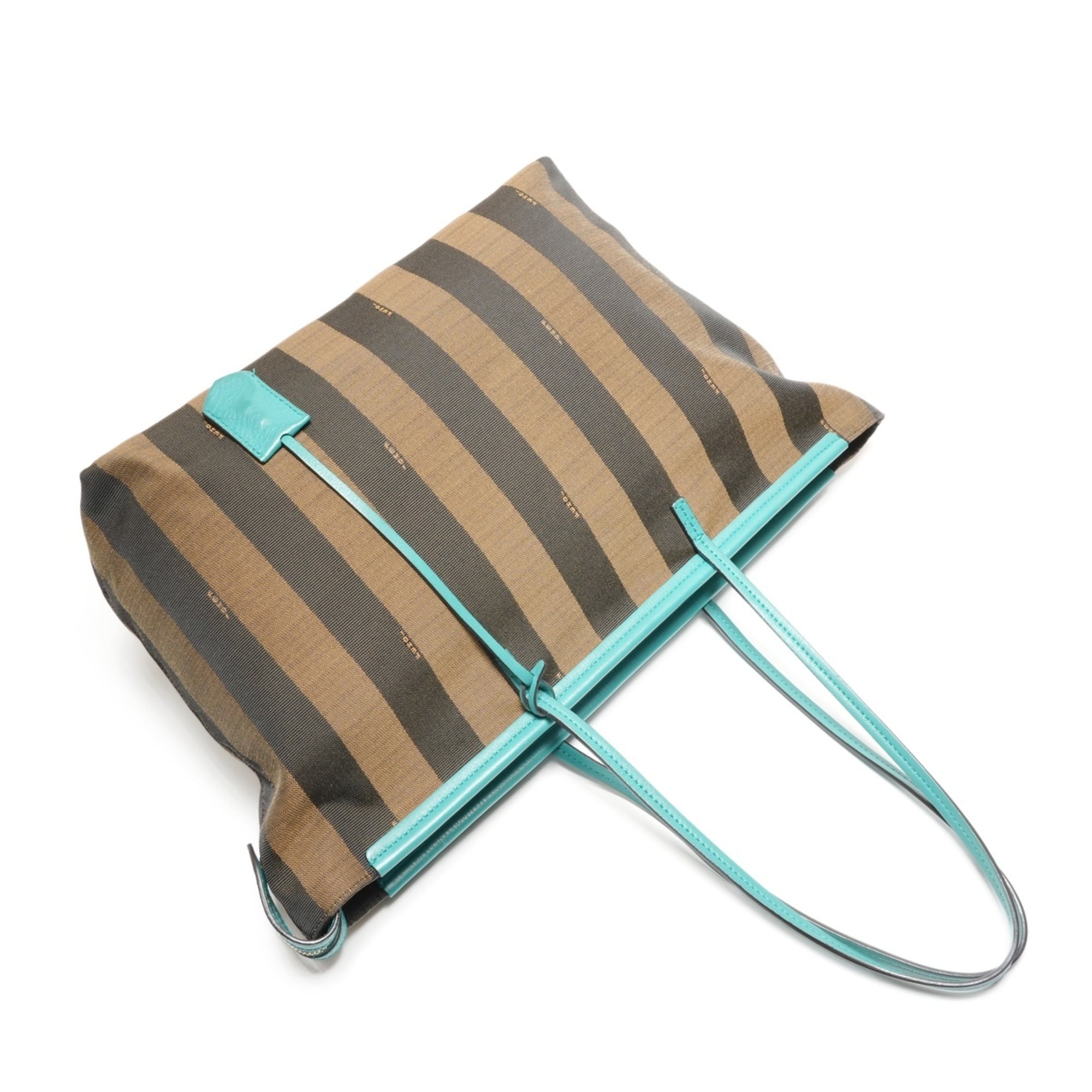 Fendi Pequin Brown Canvas Shoulder Bag (Pre-Owned)