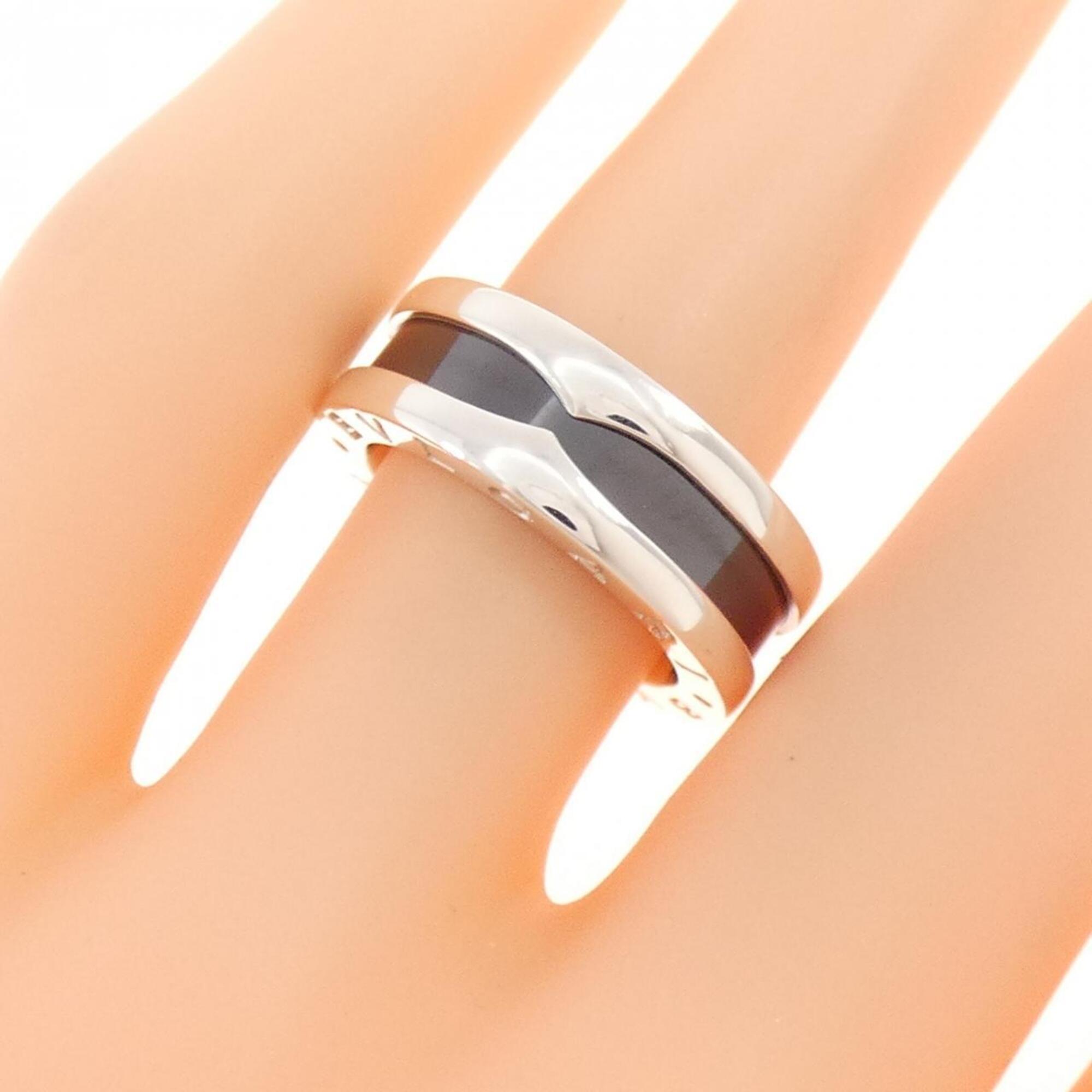 Bvlgari Ceramic Silver 925 Band Ring (Pre-Owned)