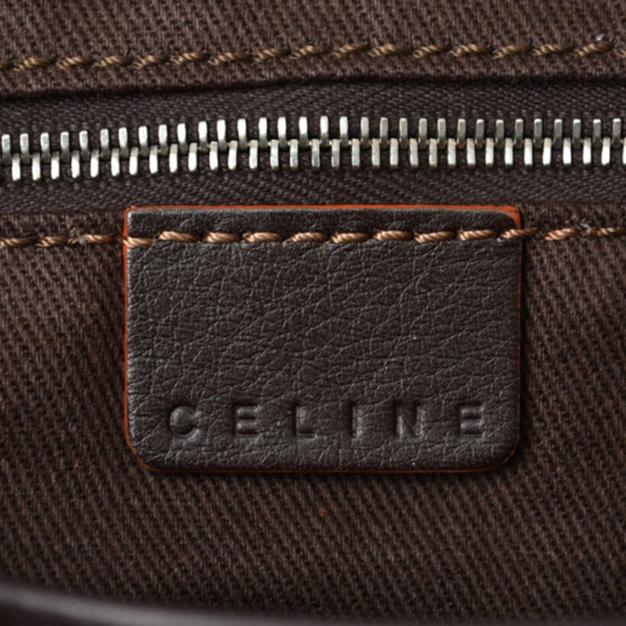 Celine Beige Brown Canvas Messenger Bag Shoulder Bag (Pre-Owned)
