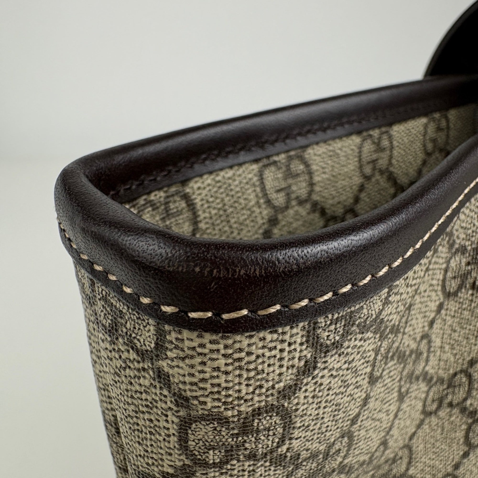 Gucci Brown Coated Canvas Tote Bag (Pre-Owned)