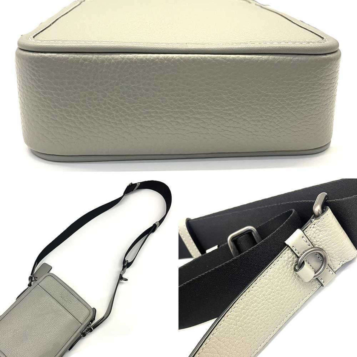 Coach Gray Leather Shoulder Bag (Pre-Owned)