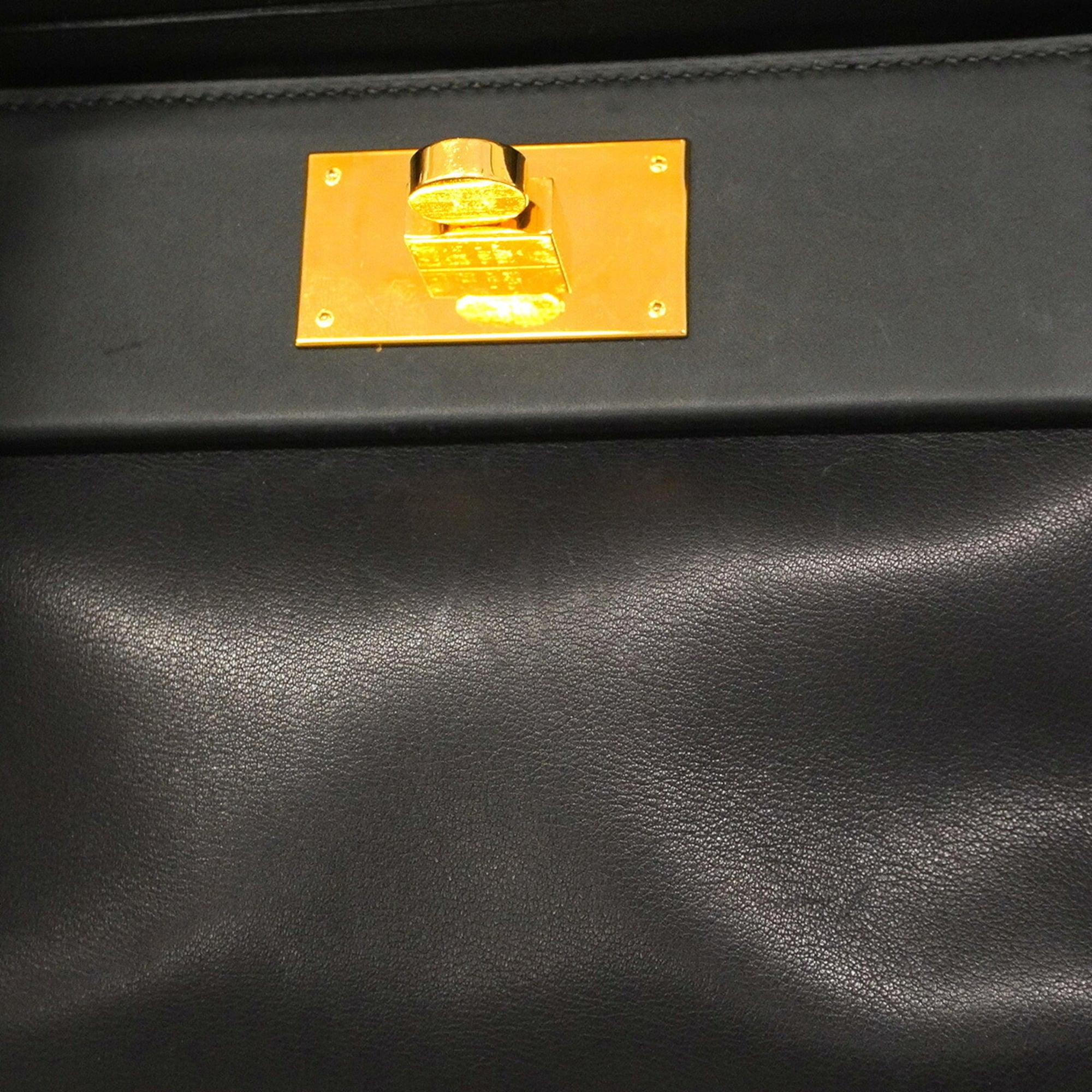 Hermes Black Swift Leather Handbag (Pre-Owned)