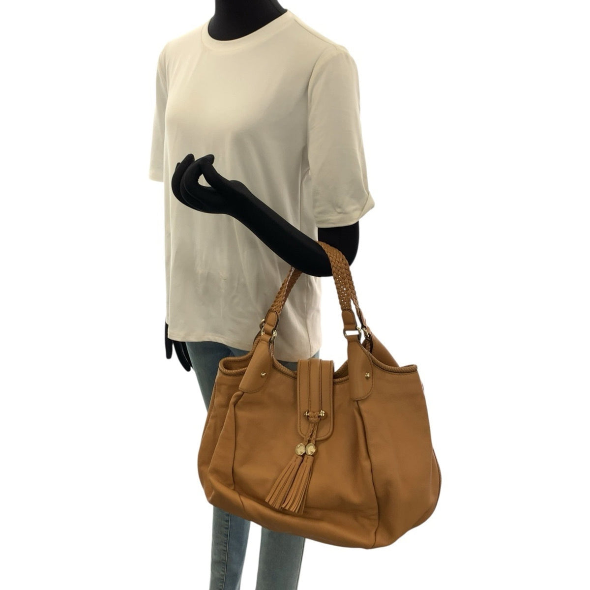 Gucci Light Brown Leather Shoulder Bag Tote Bag (Pre-Owned)