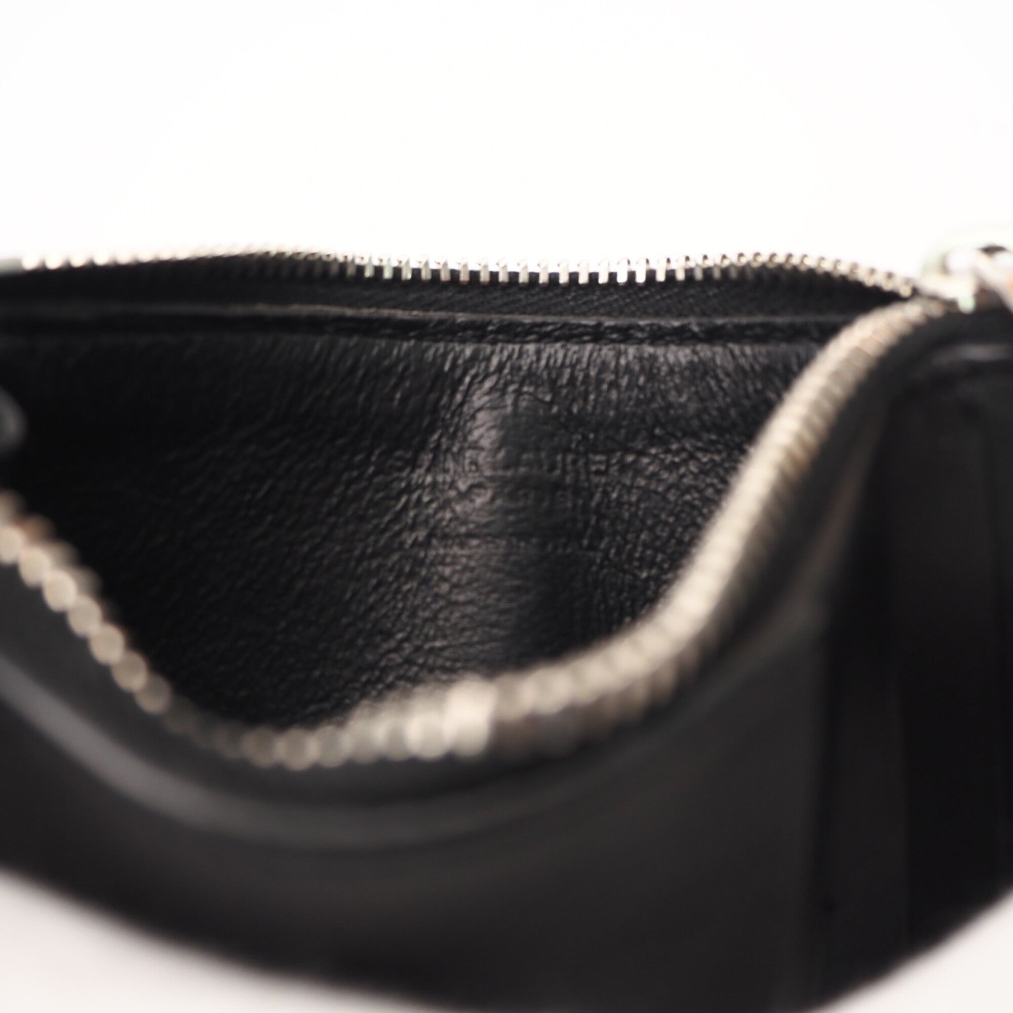 Yves Saint Laurent Black Leather Coin Purse/Coin Case (Pre-Owned)