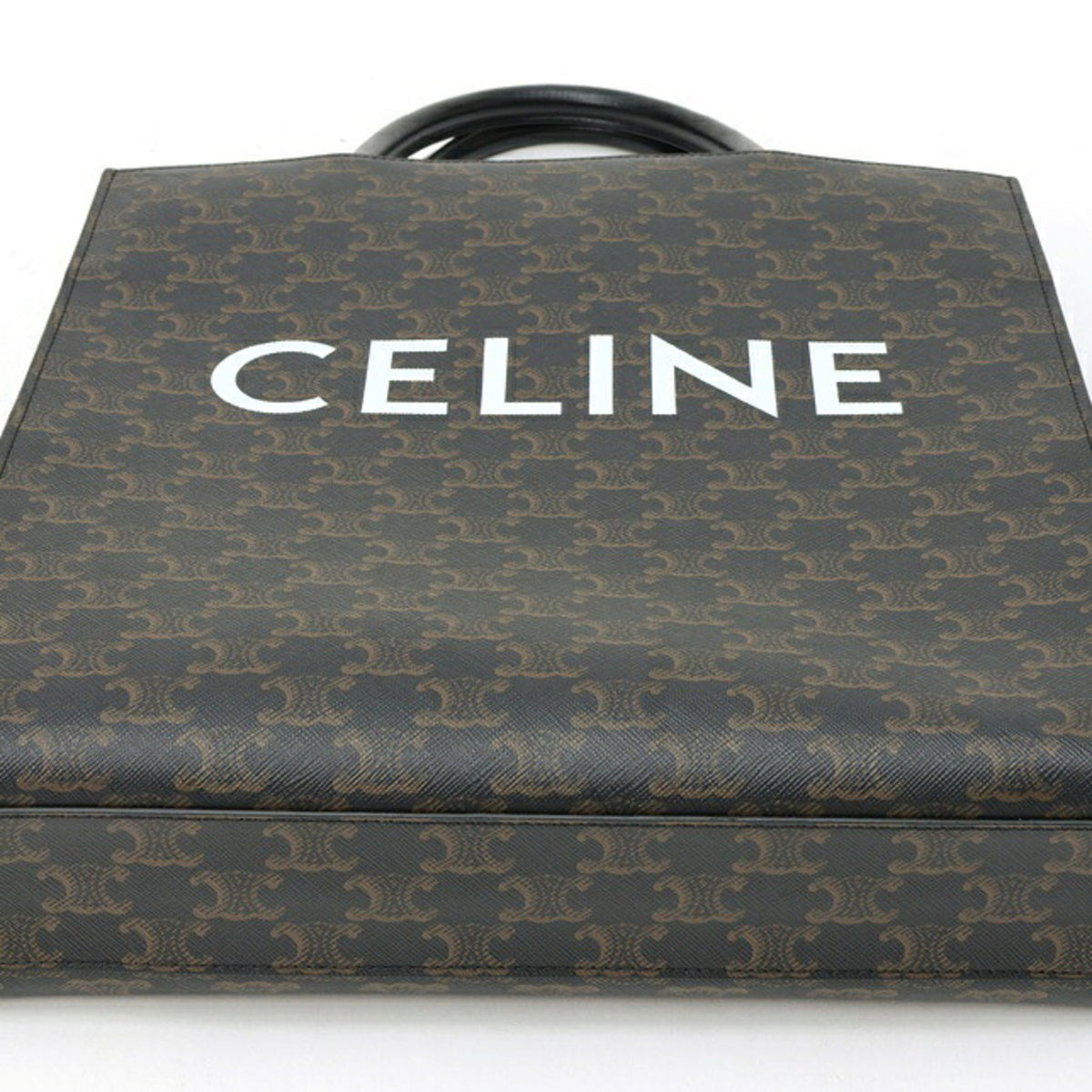 Celine Cabas Black Coated Canvas Leather Tote Bag (Pre-Owned)
