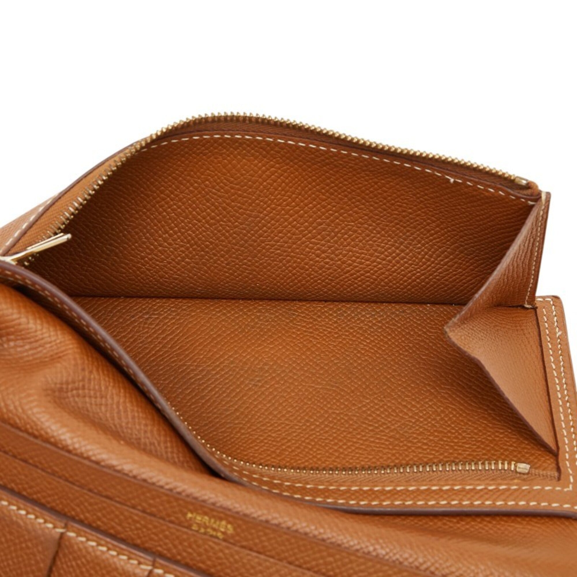 Hermes Brown Epsom Leather Long Wallet (Bi-Fold) (Pre-Owned)